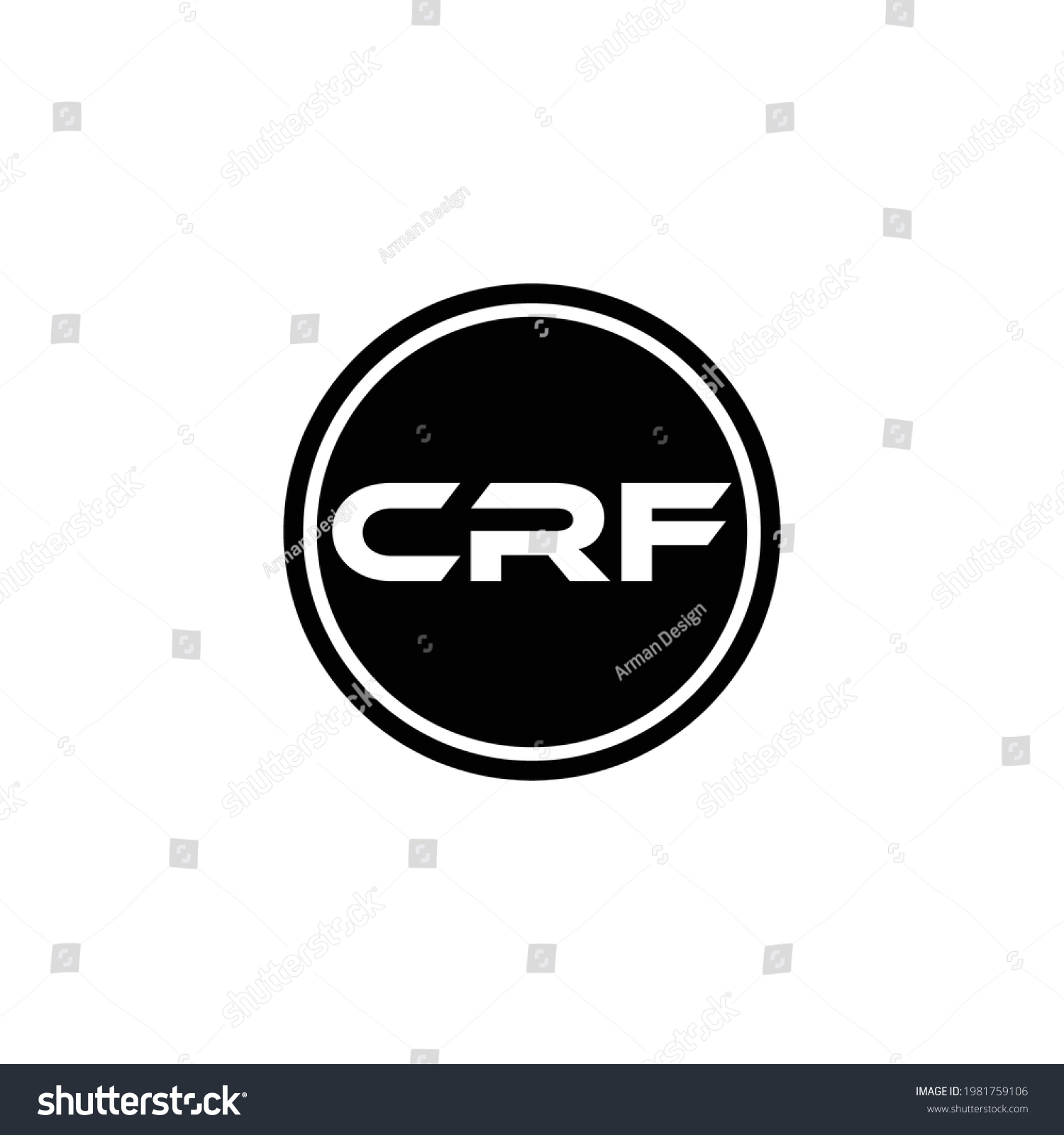 Crf Letter Circle Logo Design Vector Stock Vector (Royalty Free ...