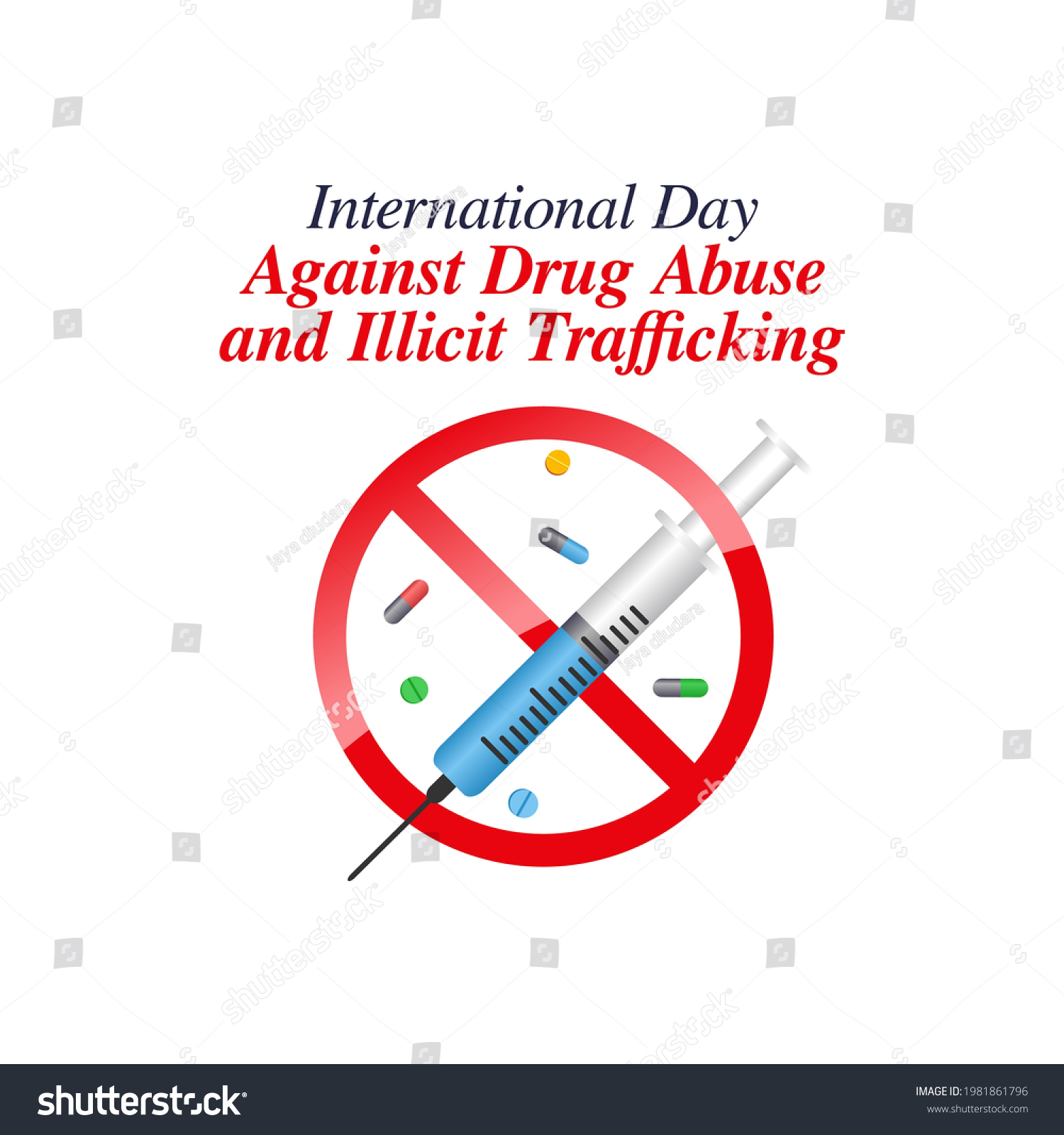 Vector Graphic International Day Against Drug Stock Vector (Royalty ...