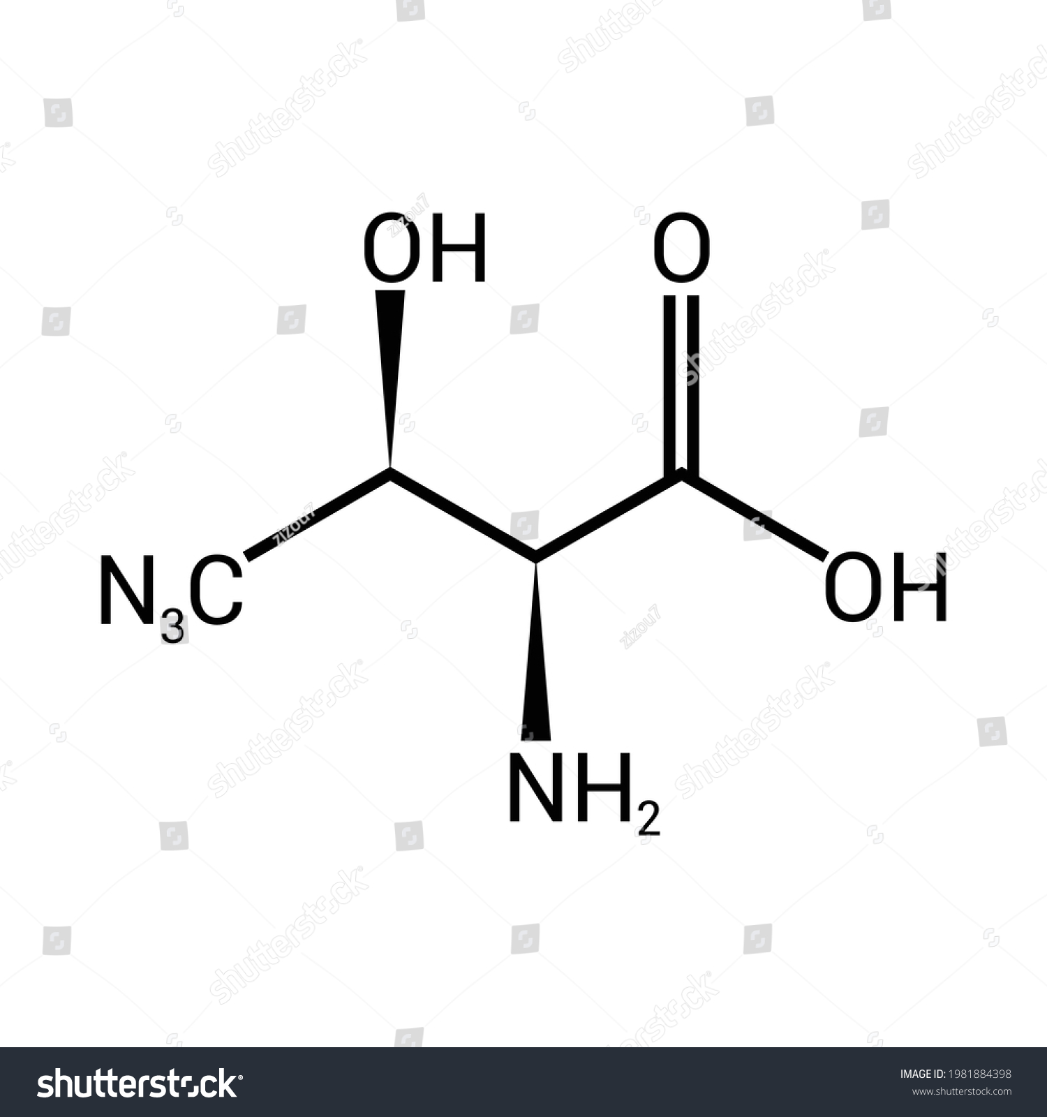 Chemical Structure Threonine C4h9no3 Stock Vector (Royalty Free ...