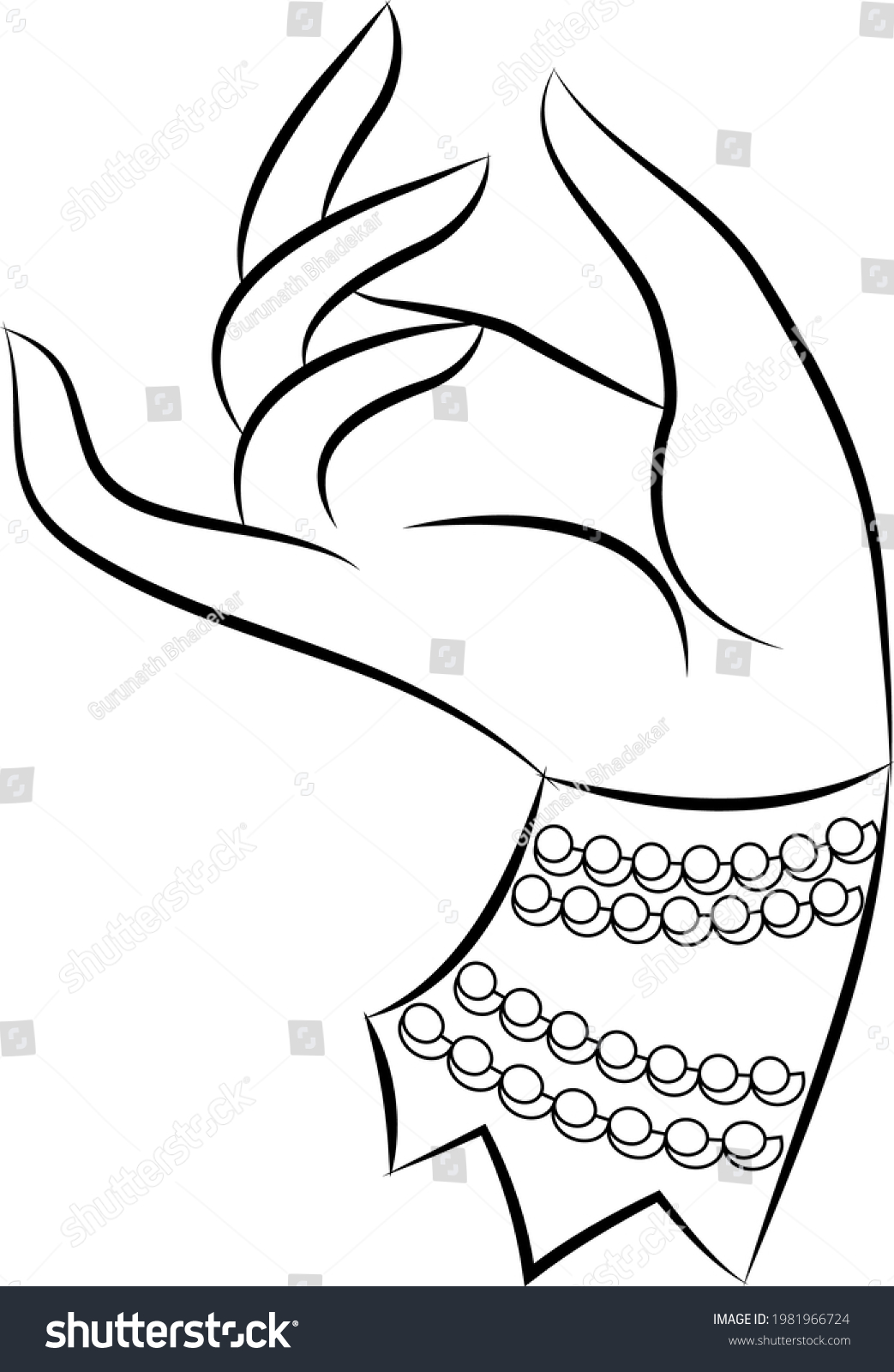 Beautiful Hand Gesture Lord Buddha Indian Stock Vector (Royalty Free ...