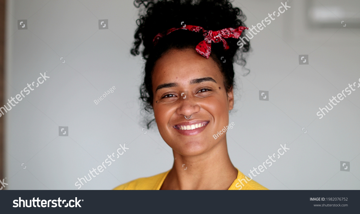 African Amercian Woman Authentic Smile Black Stock Photo 1982076752 ...