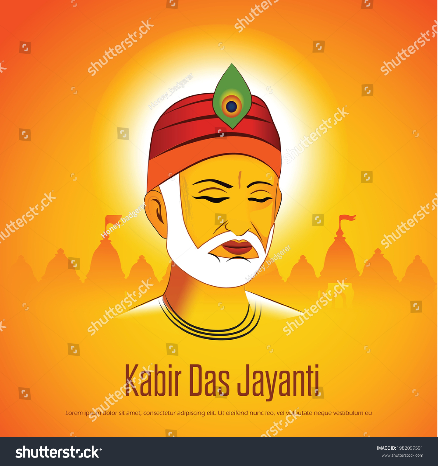 Sant Kabir Das Jayanti Illustration Kabir Stock Vector (Royalty Free ...