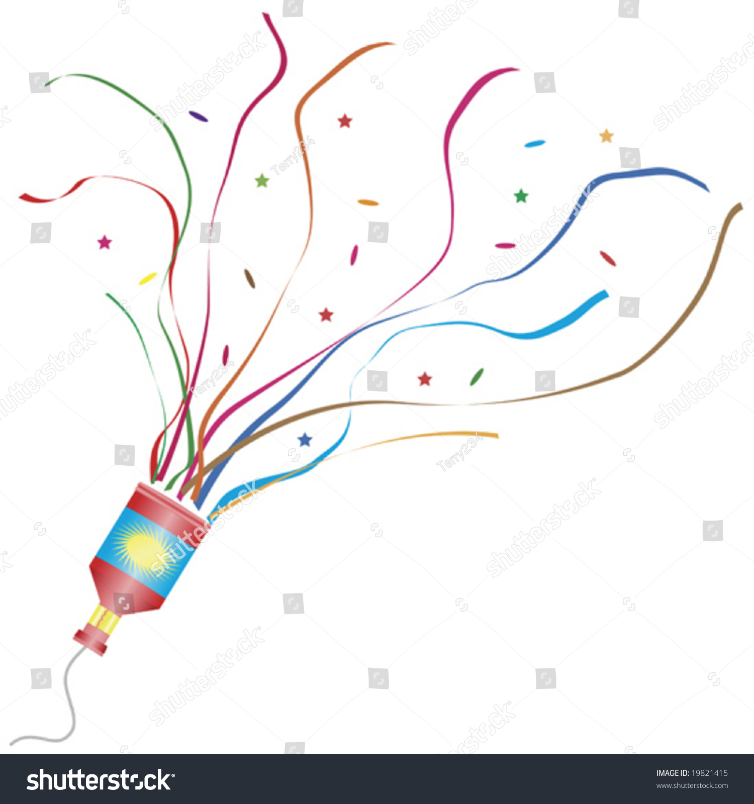 Vector Illustration Exploding Party Popper Stock Vector (Royalty Free ...