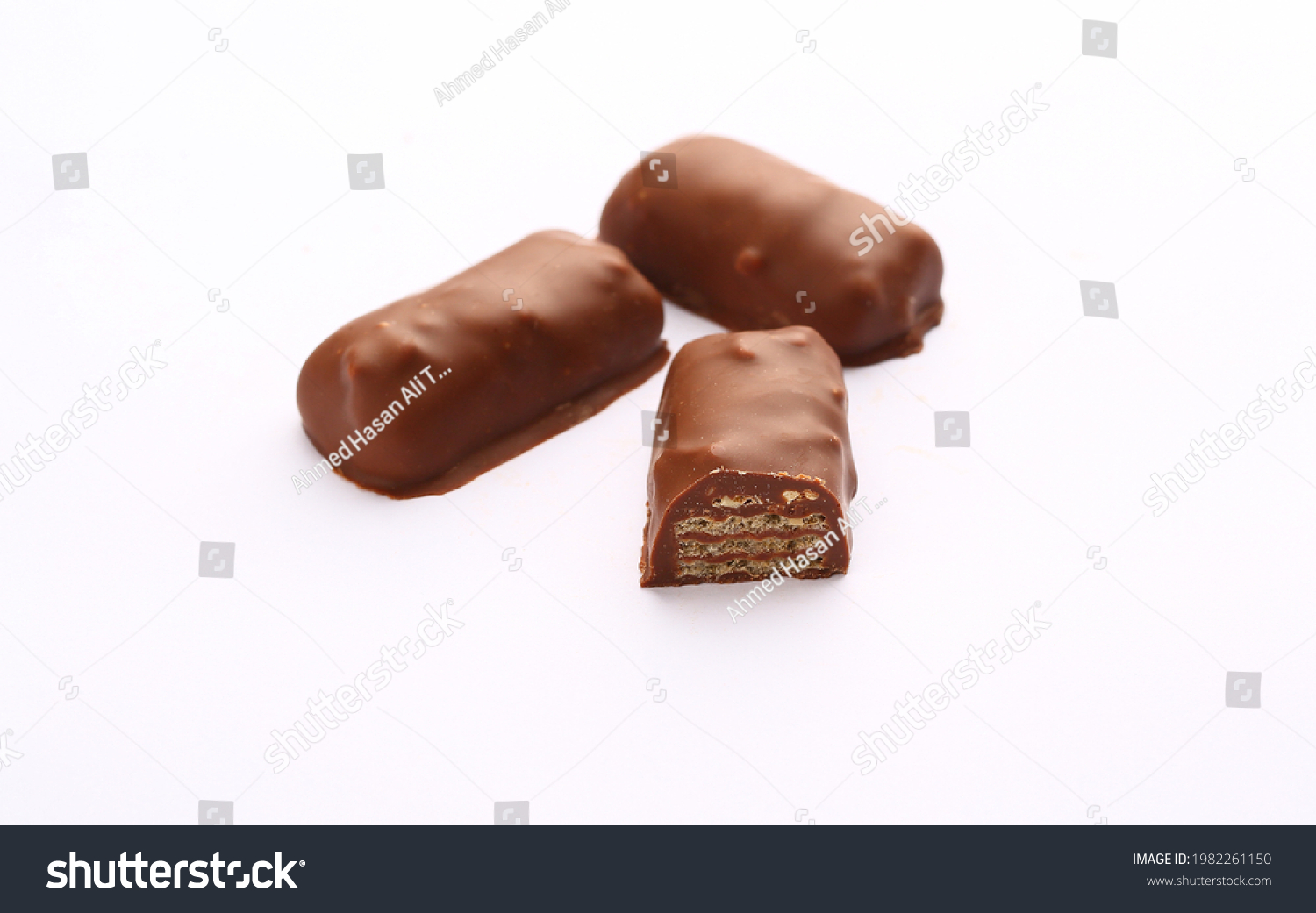 Different Kinds Chocolate On Withe Background Stock Photo 1982261150 ...