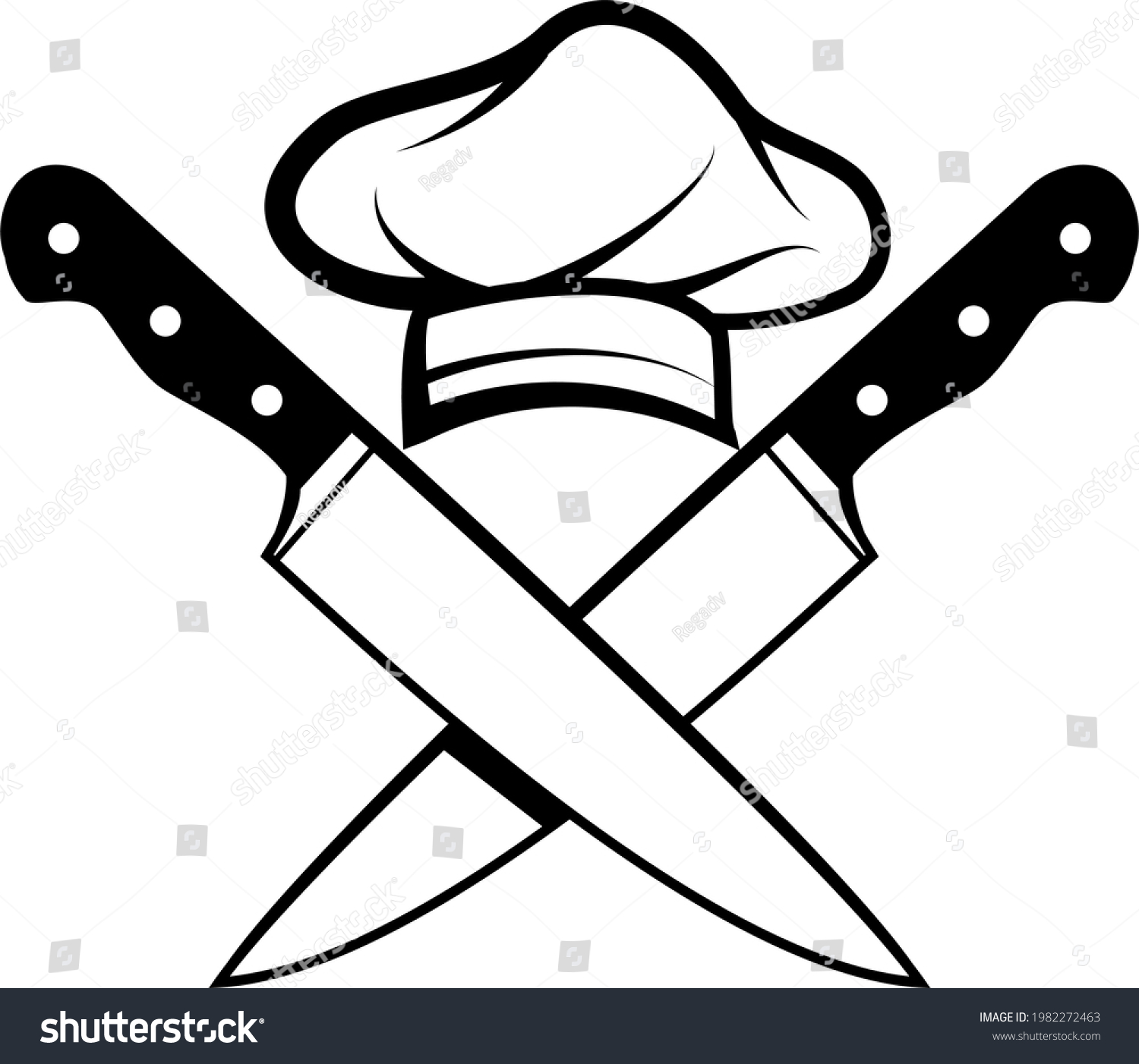 Chef Hat Knife Vector Logo Stock Vector (Royalty Free) 1982272463 ...