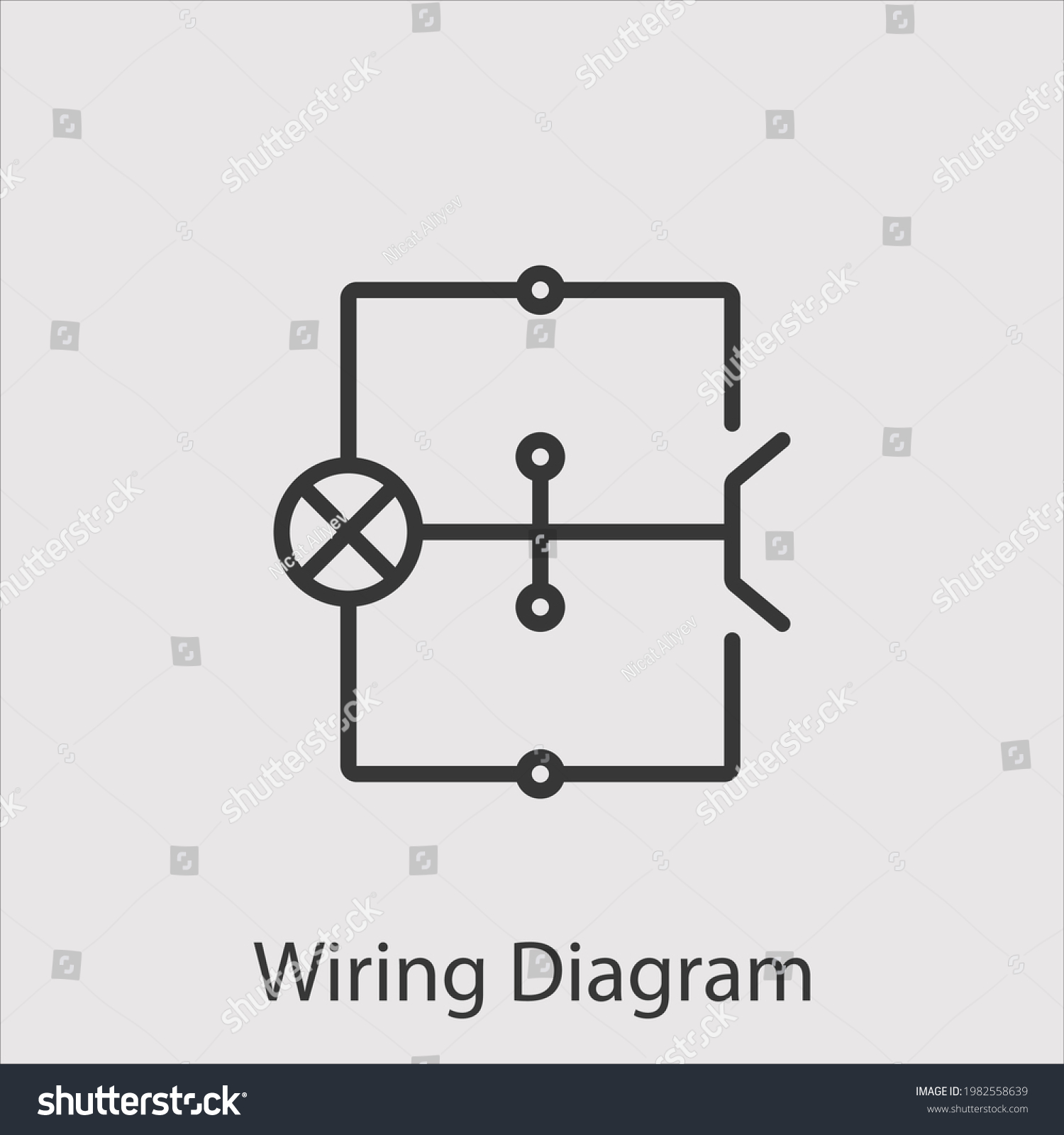 Wiring Diagram Icon Vector Iconeditable Strokelinear Stock Vector ...