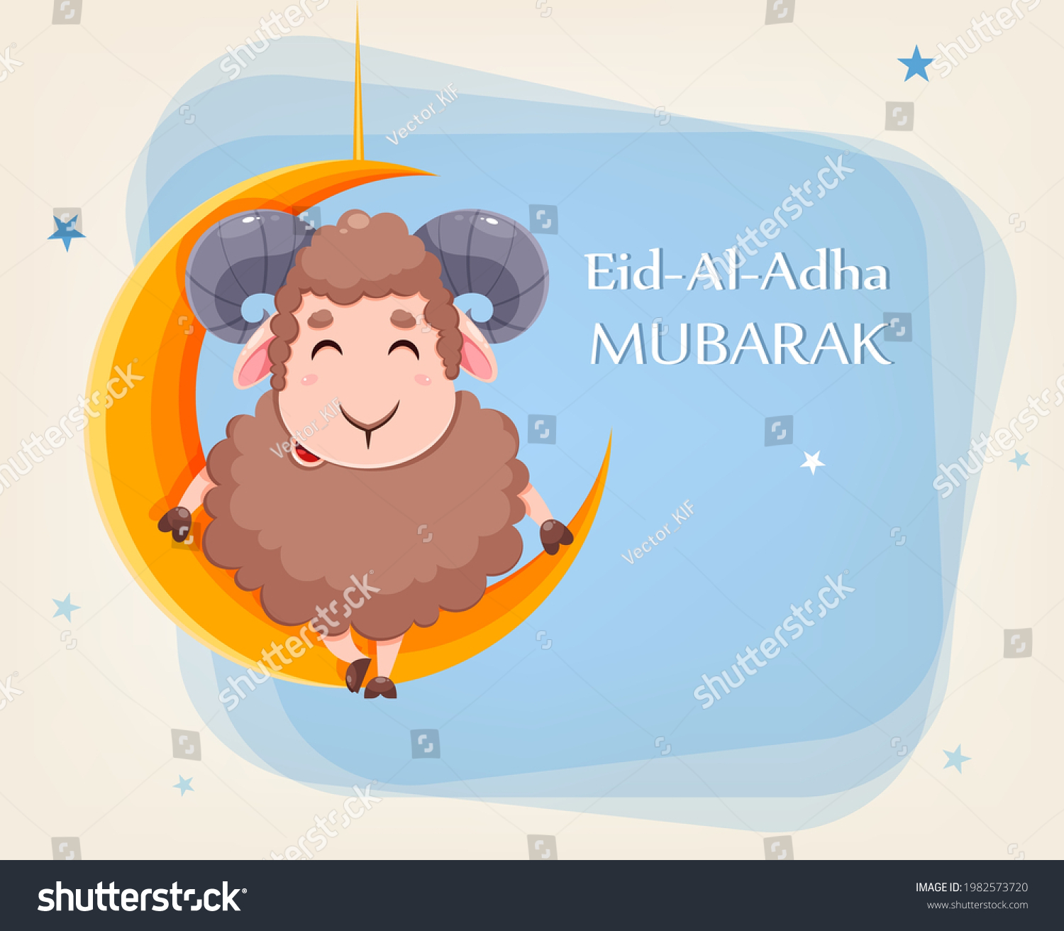 Eid Al Adha Mubarak Greeting Card Stock Vector Royalty Free 1982573720 Shutterstock 3697