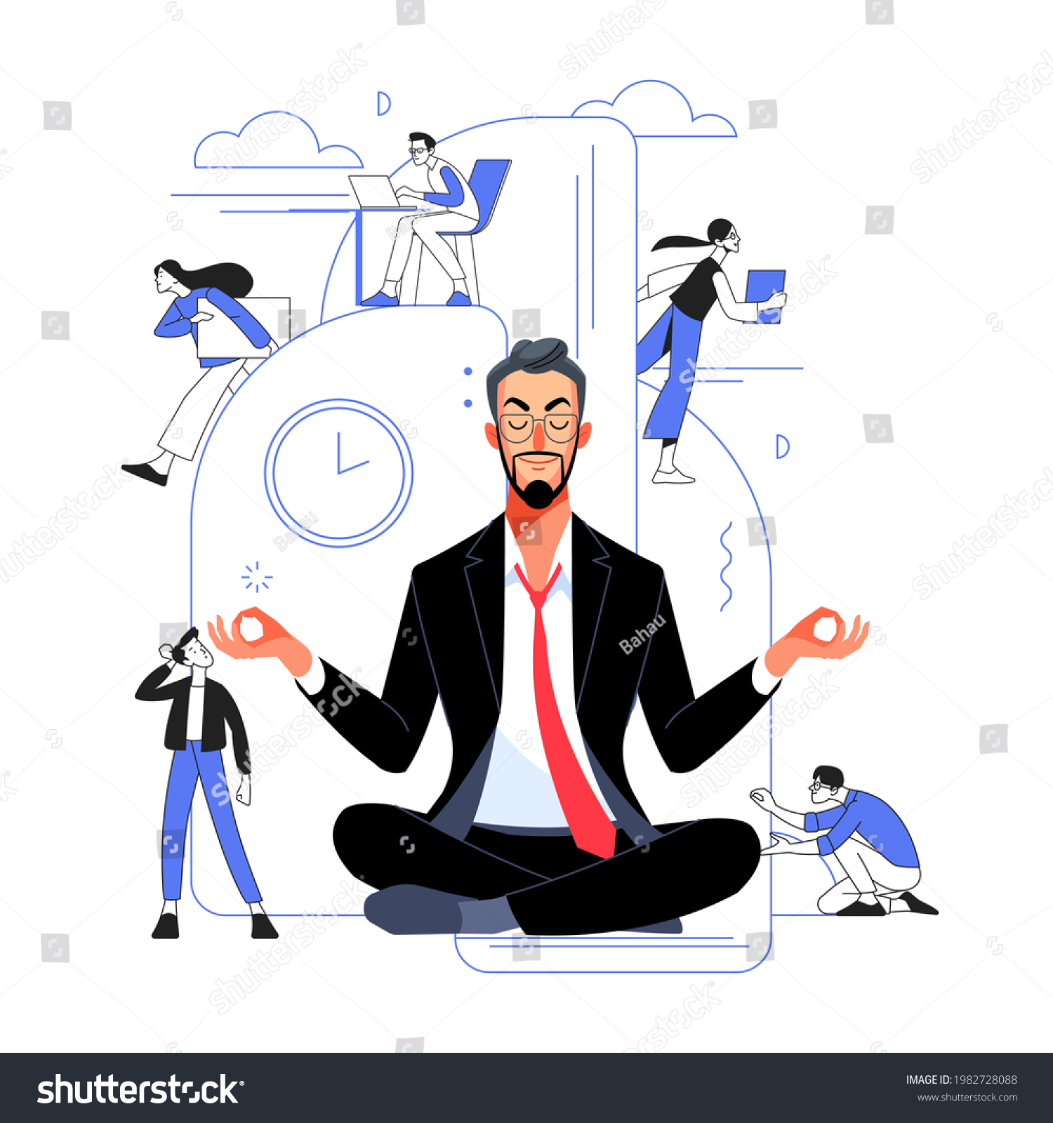 Business Guru Character Happy Business Man Stock Vector (Royalty Free ...