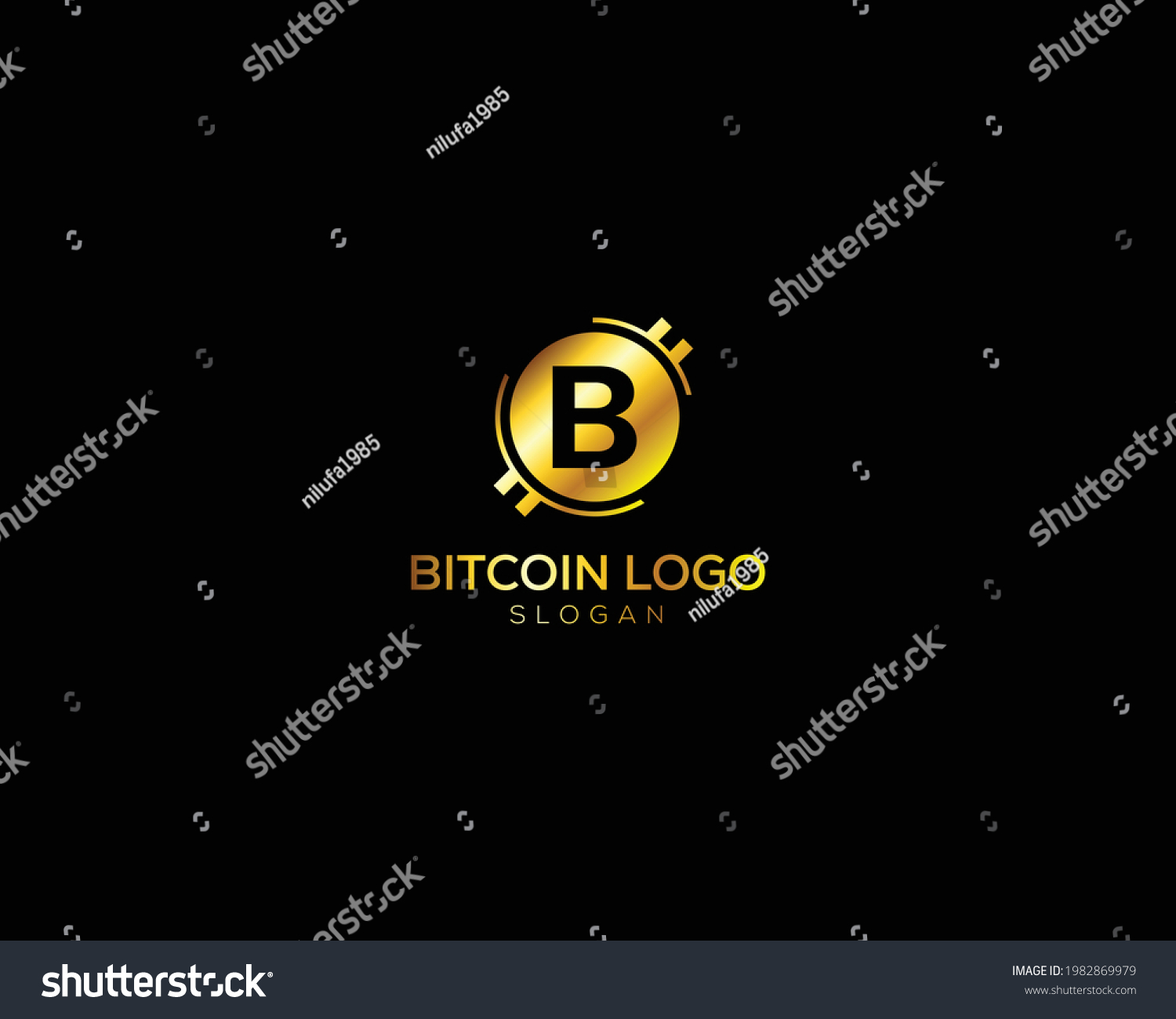 Abstract Letter B Bit Coin Logo Stock Vector (Royalty Free) 1982869979 ...