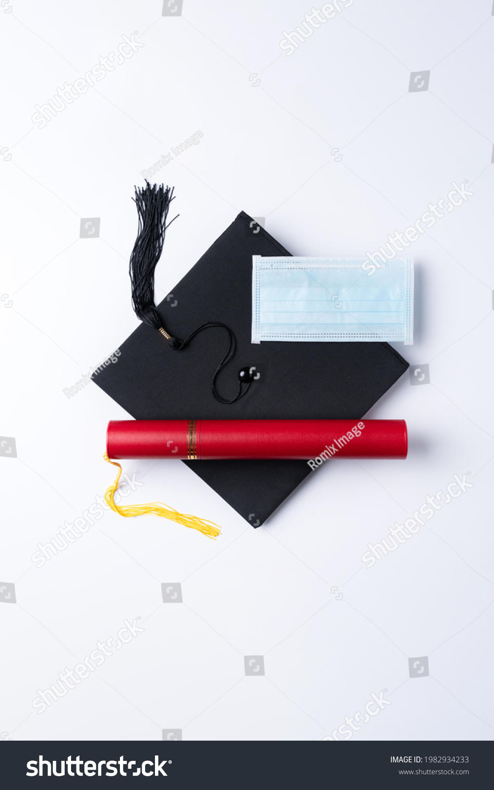 Top View Graduation Square Academic Cap Stock Photo 1982934233 ...