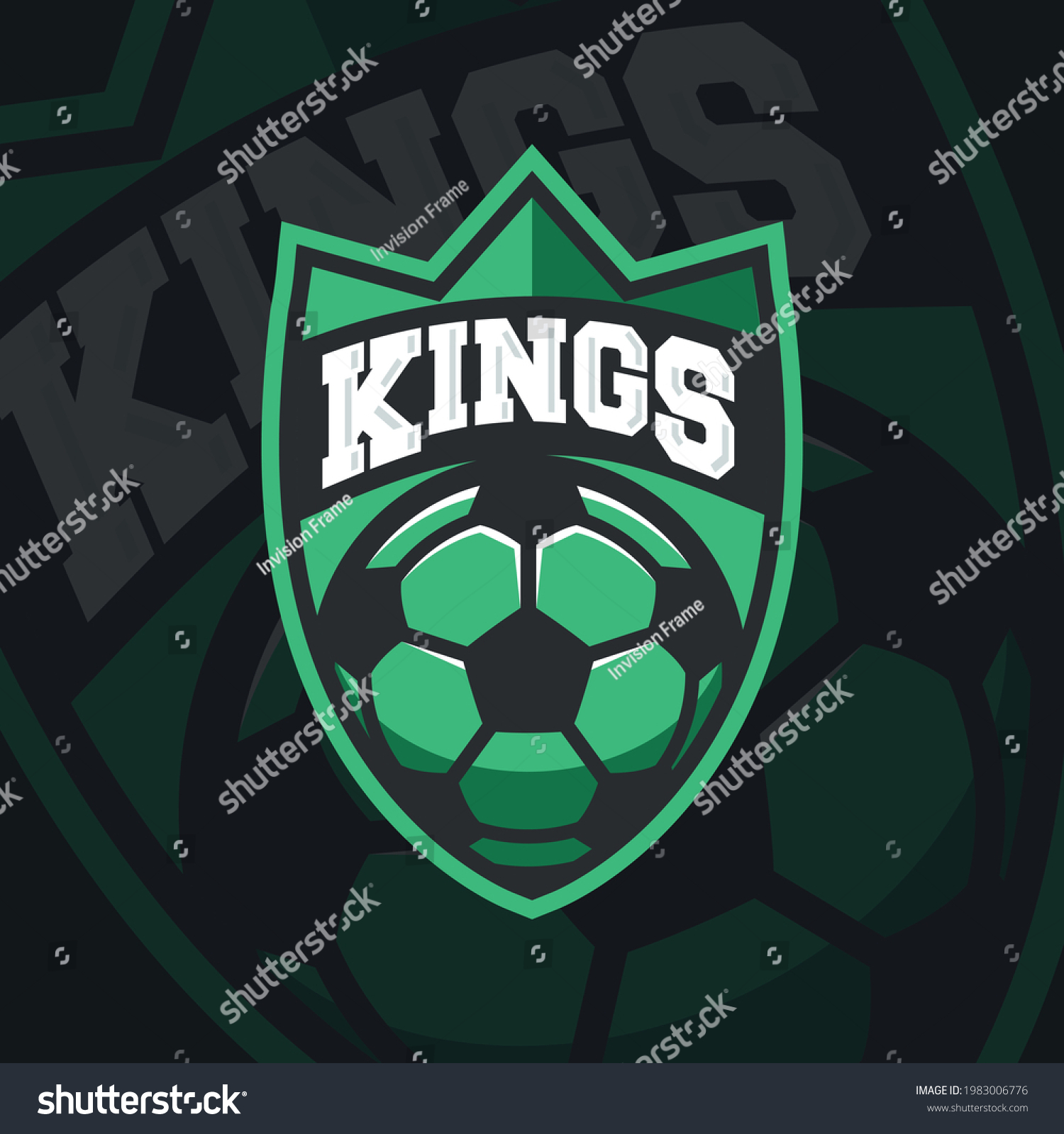 Soccer Kings Logo Template Isolated On Stock Vector (Royalty Free ...