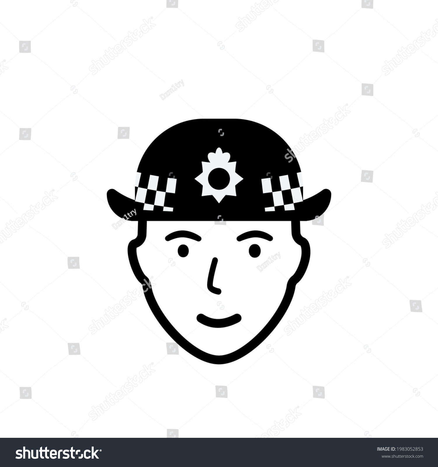 Uk Police Woman Officer Outline Icon Stock Vector (Royalty Free ...