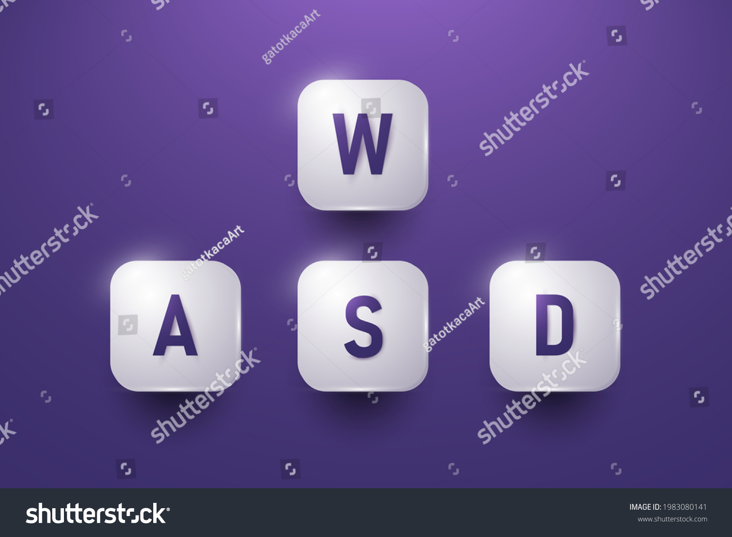 Wasd Keys Illustration Wasd Keys Game Stock Vector (Royalty Free ...