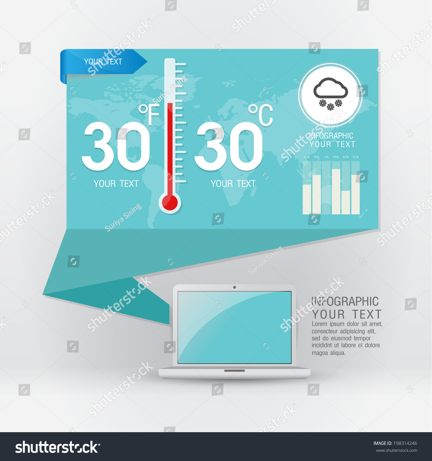 Weather Widgets Template Stock Vector Royalty Free 198314246