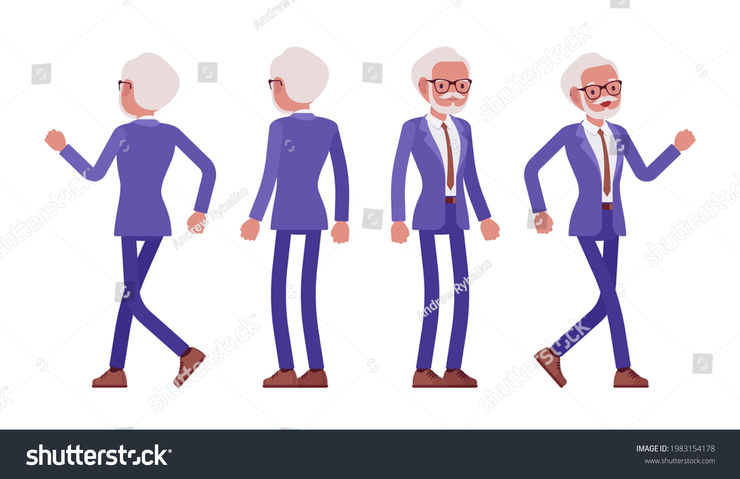 handsome-old-man-elderly-businessman-elegant-stock-vector-royalty-free