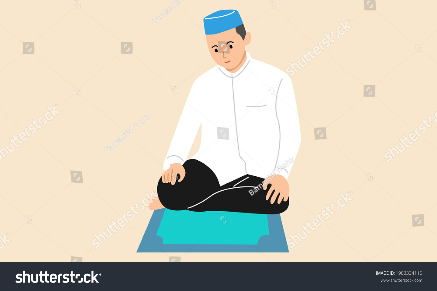 Muslim Doing Salah Salat Shalat Sholaat Stock Vector Royalty Free