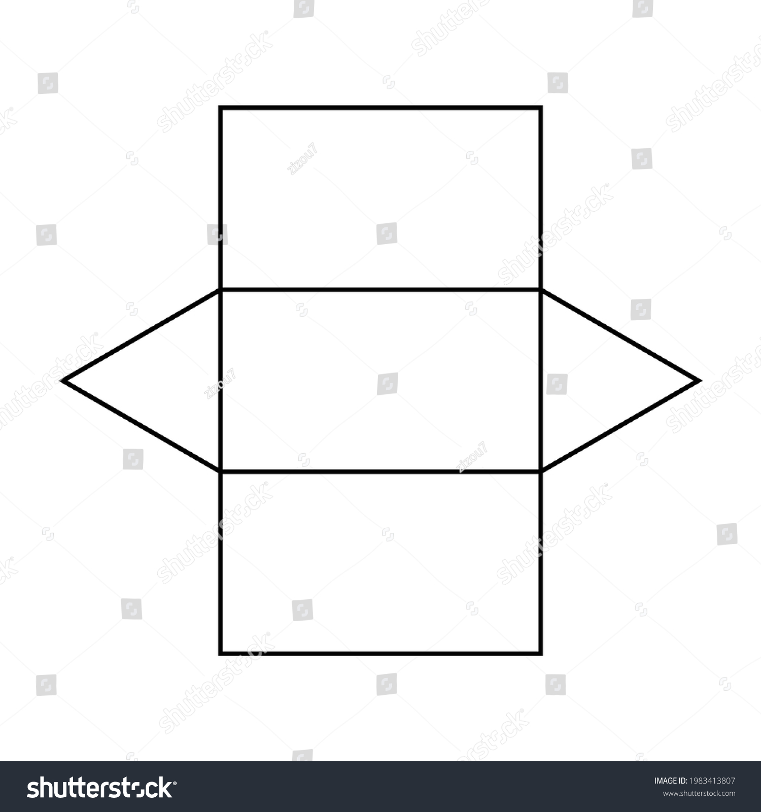 Geometric Nets Triangular Prism Stock Vector (Royalty Free) 1983413807 ...