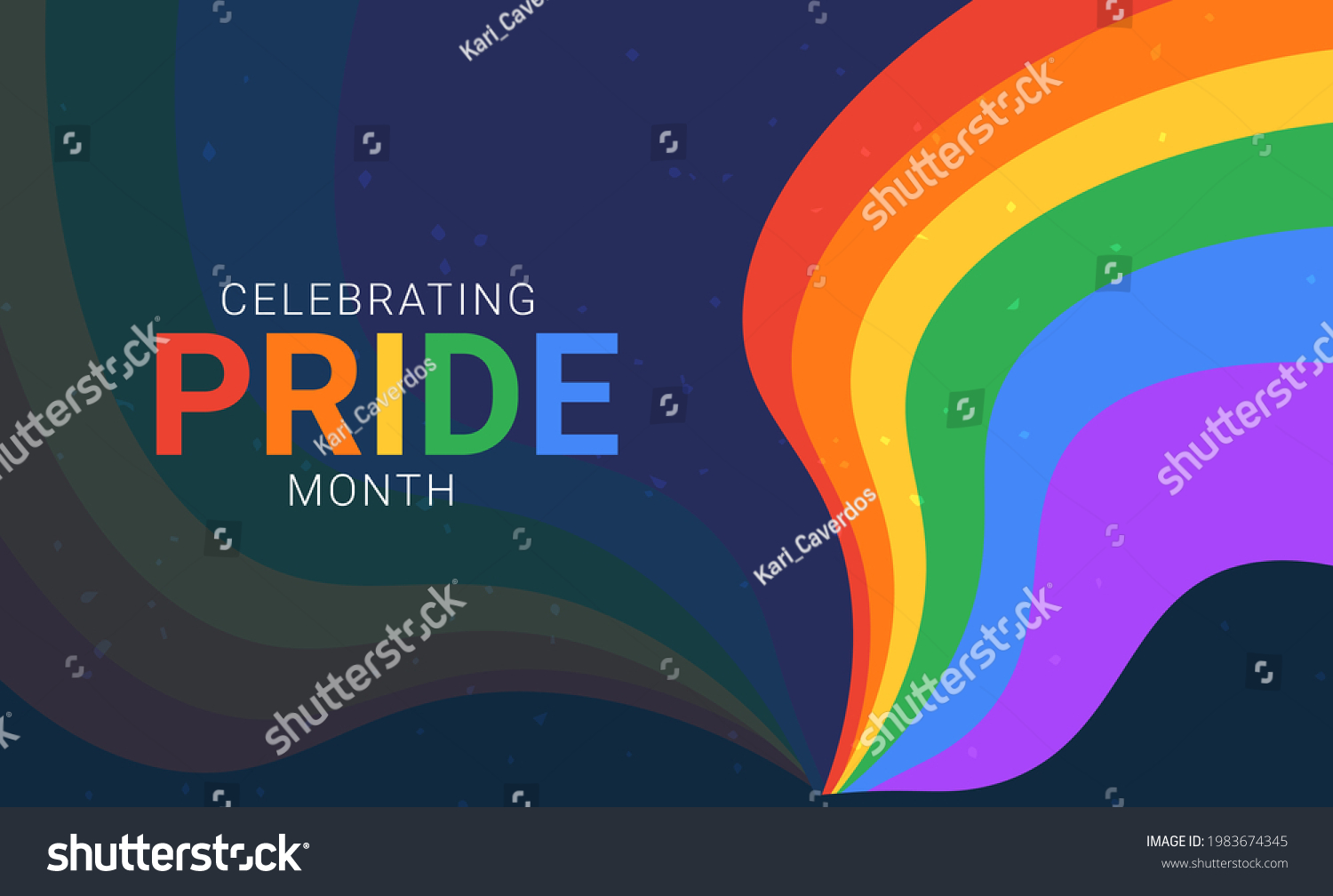 Celebrating Pride Month Horizontal Banner Lgbt Stock Vector (Royalty ...