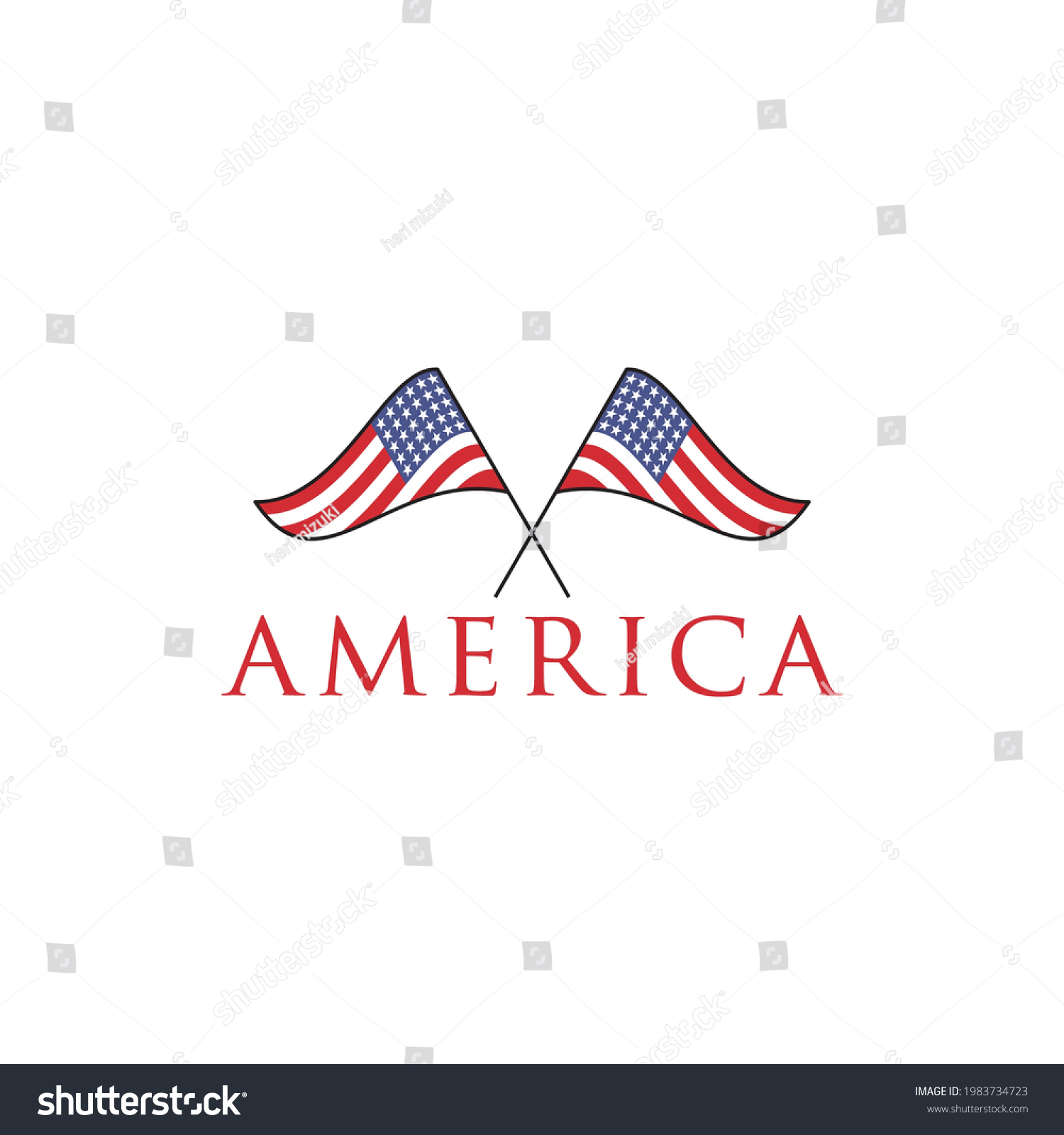 American Flag Independence Logo Design Stock Vector (Royalty Free ...