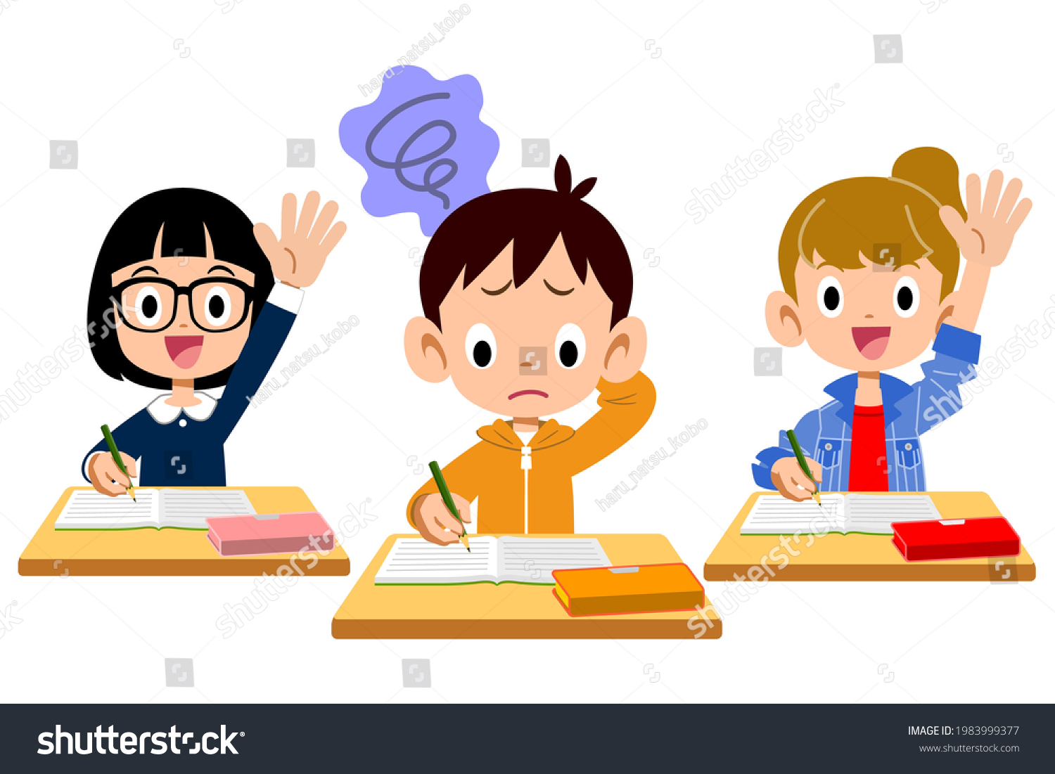 Elementary School Boy Who Cant Keep Stock Vector (Royalty Free ...