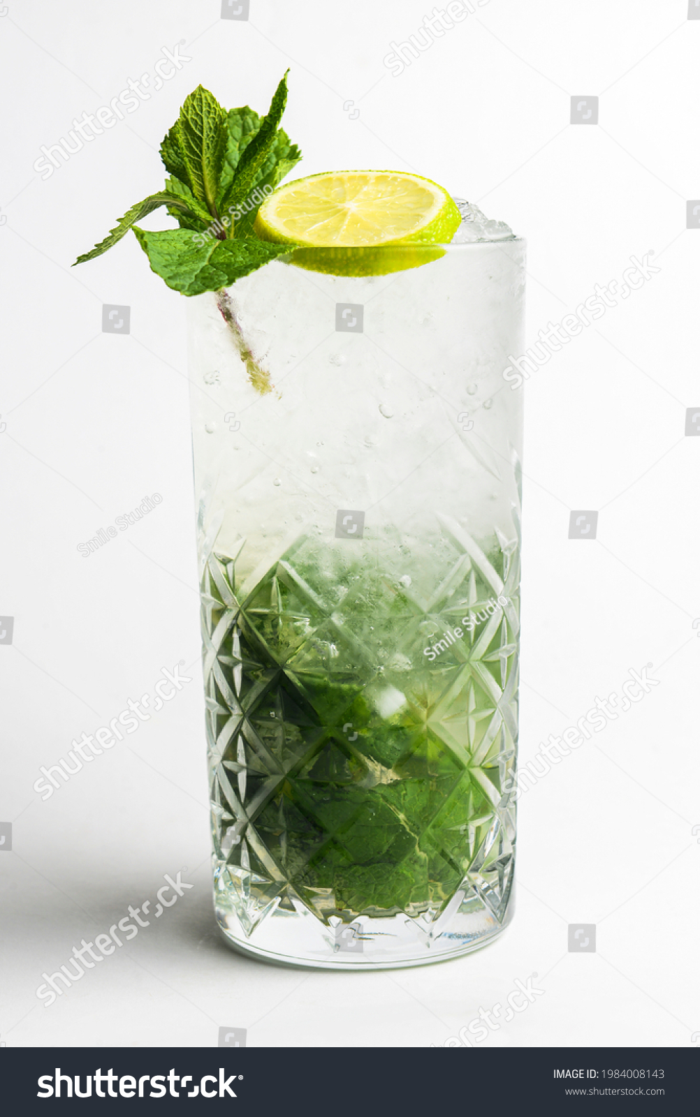 Classic Mojito Isolated On White Background Stock Photo 1984008143 ...