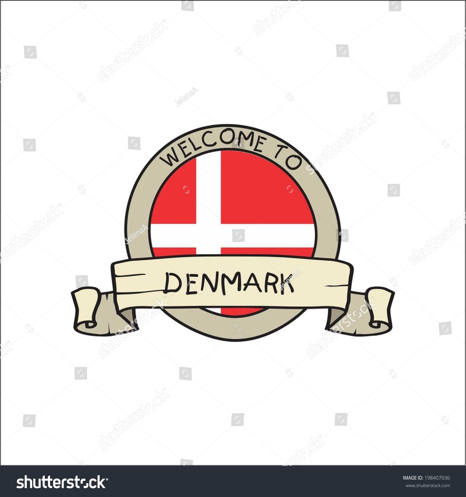 Welcome Denmark Stock Vector (Royalty Free) 198407036 | Shutterstock