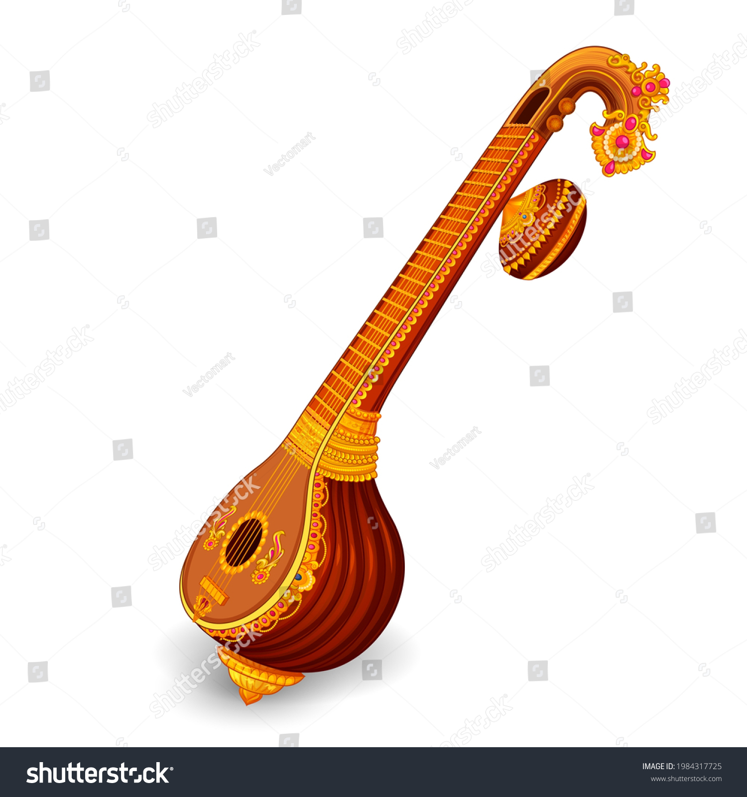 Illustration Indian Musical Instrument Used Hindustani Stock Vector ...