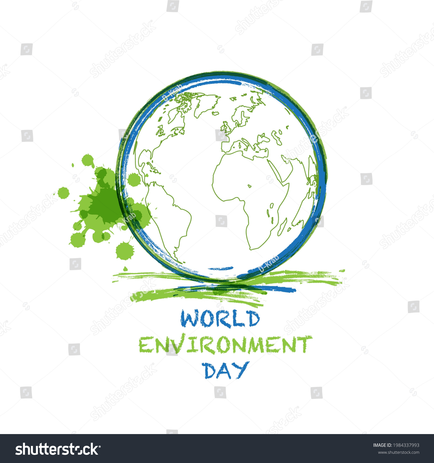 World Environment Day Water Brush Piant Stock Vector (Royalty Free ...