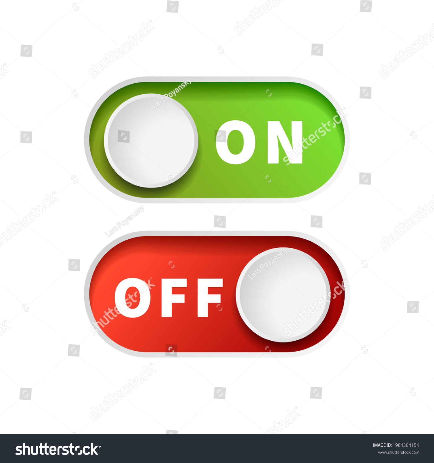 On Off Green Red Toggle Switch Stock Illustration 1984384154 | Shutterstock