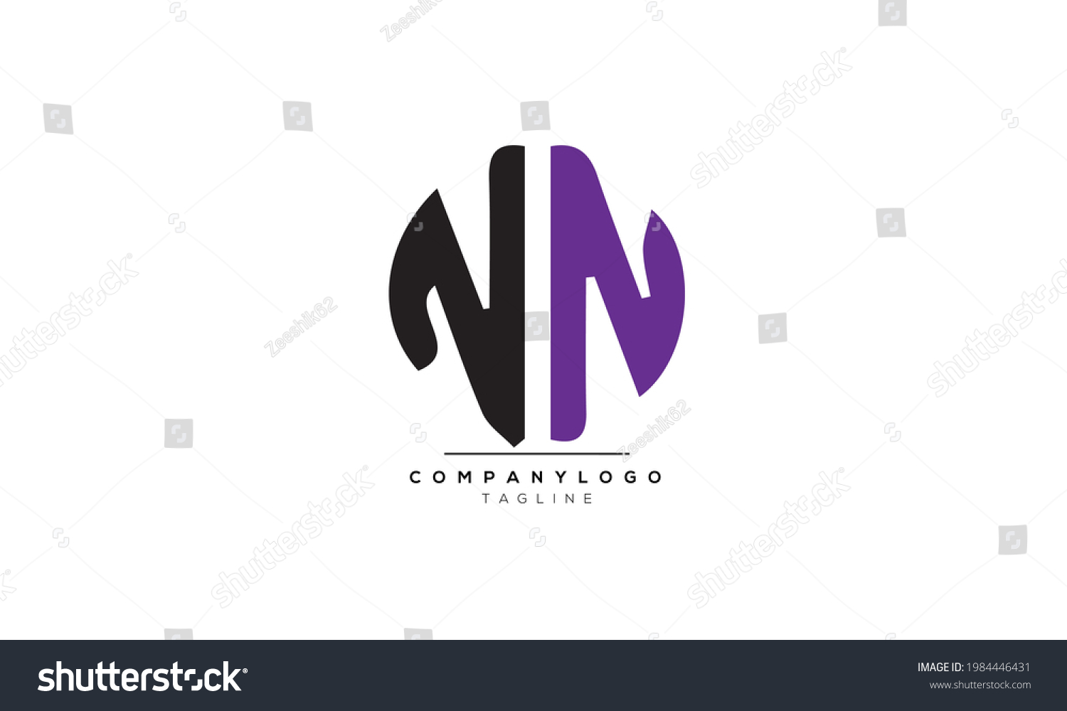 Alphabet Letters Initials Monogram Logo Nn Stock Vector (Royalty Free ...