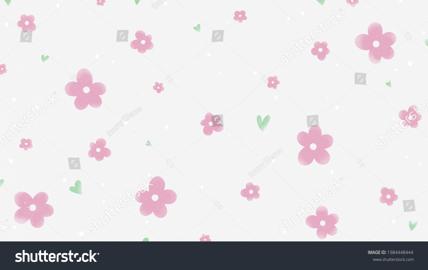 Cute Pink Green Flower Background Illustration Stock Illustration 1984448444 Shutterstock 