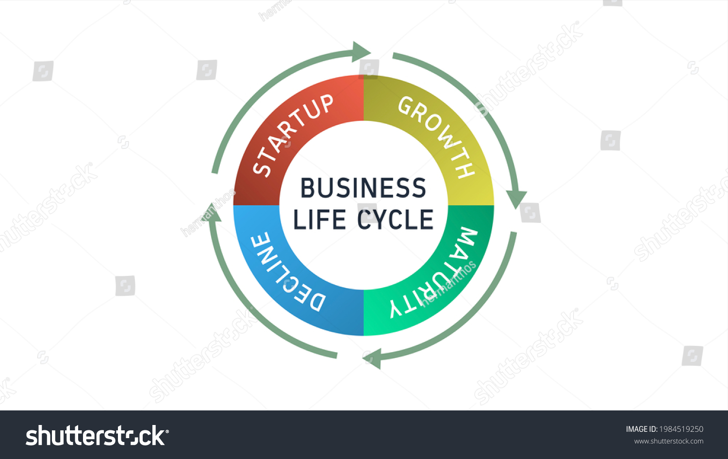 Business Life Cycle Startup Growth Maturity Stock Illustration ...