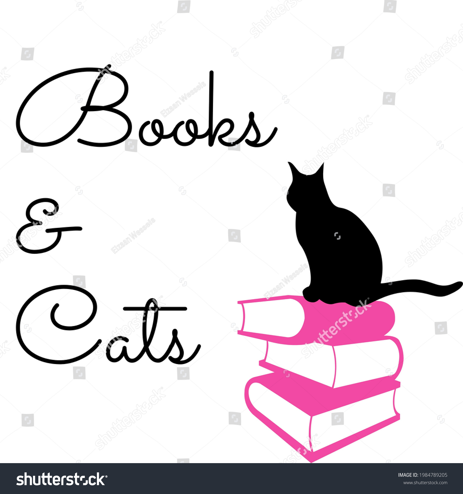 Books Cats Design Poster Stock Illustration 1984789205 | Shutterstock