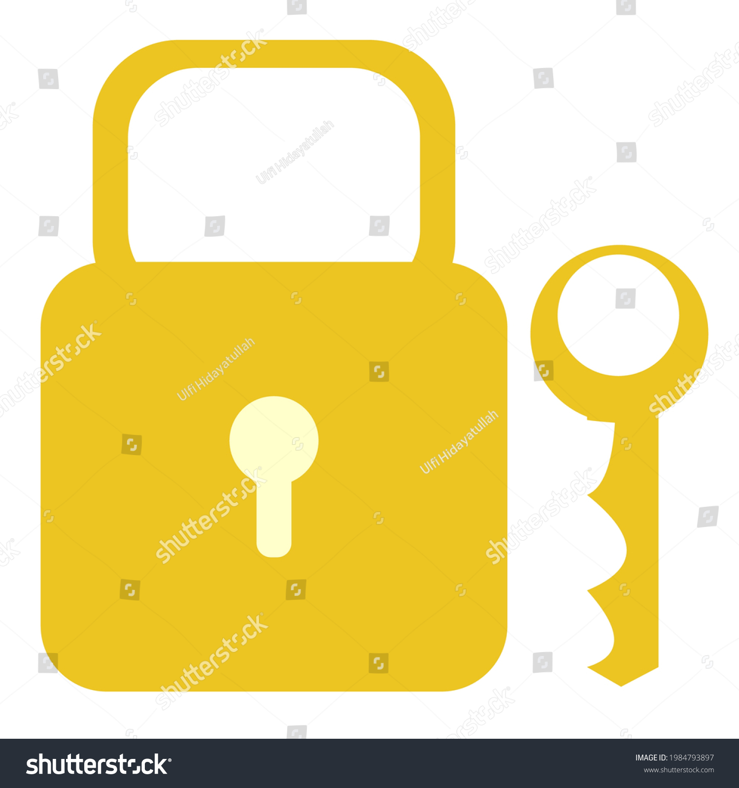 Illustration Depicting Lock Key Icon Lock Stock Vector (Royalty Free