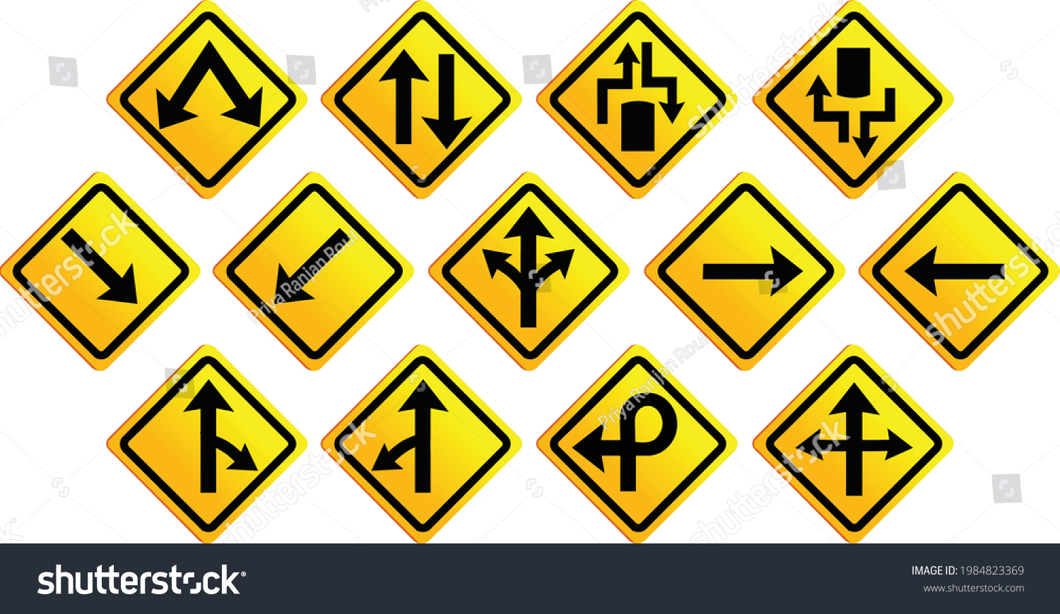 Road Sign Symbols Set Vector Illustration Stock Vector (Royalty Free ...