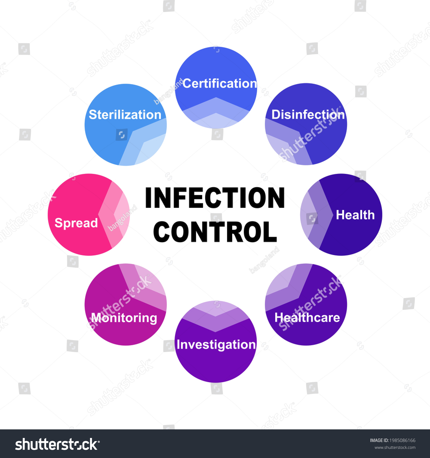 Diagram Concept Infection Control Text Keywords Stock Vector (Royalty ...