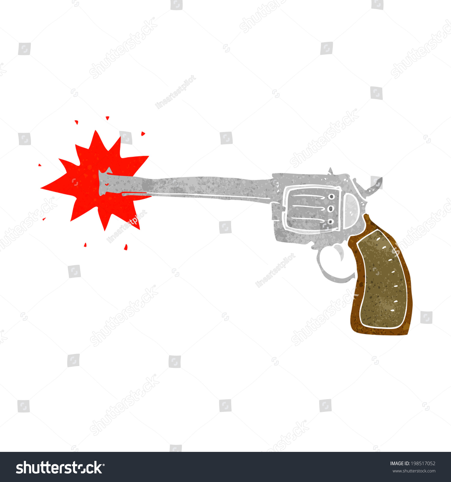 Cartoon Firing Gun Stock Vector (Royalty Free) 198517052 | Shutterstock