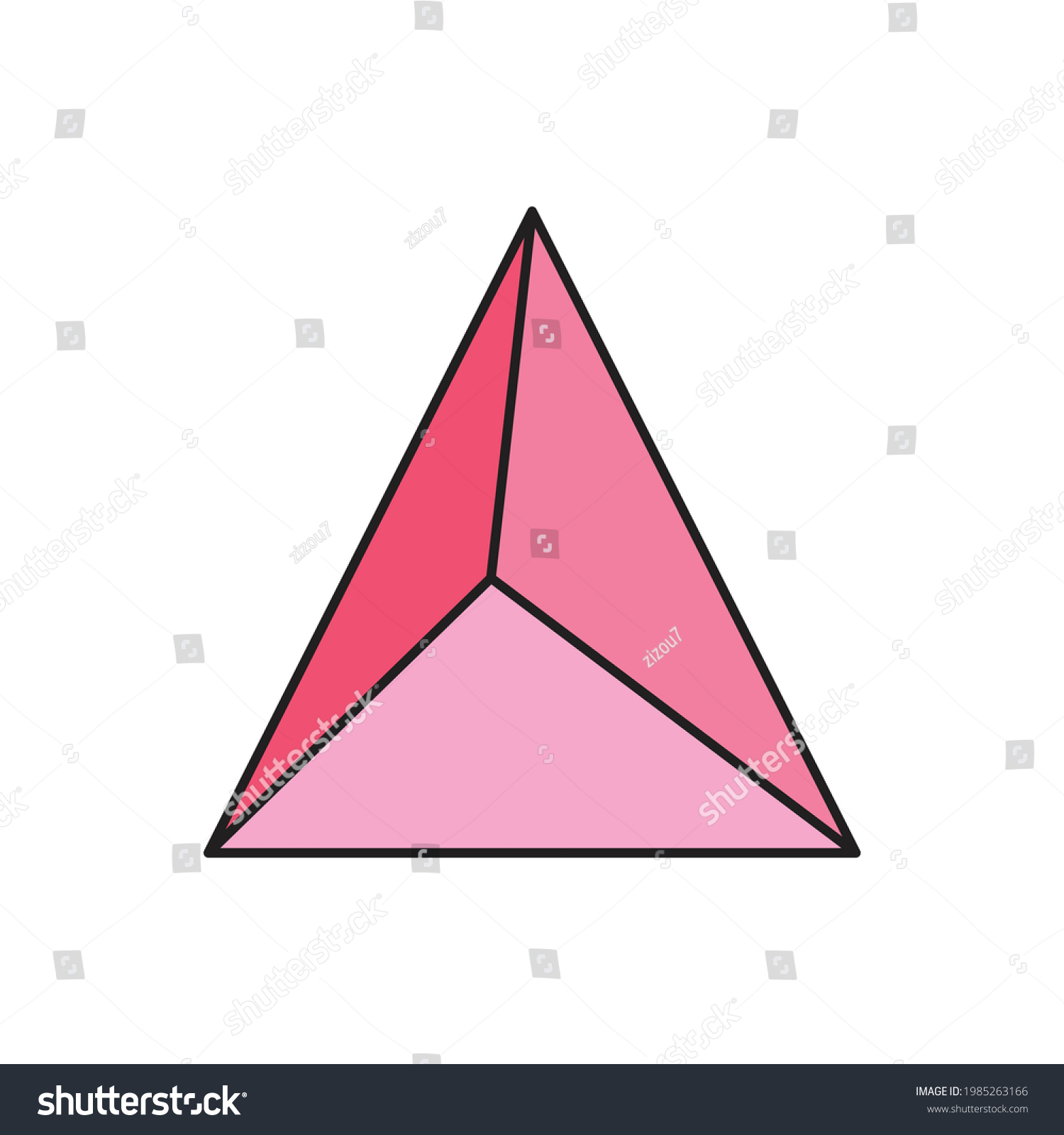 Tetrahedron Triangular Pyramid Shape Stock Vector (Royalty Free ...