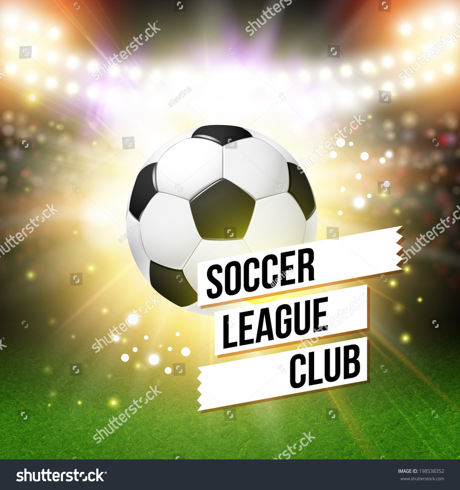 Abstract Soccer Football Poster Stadium Background Stock Vector ...