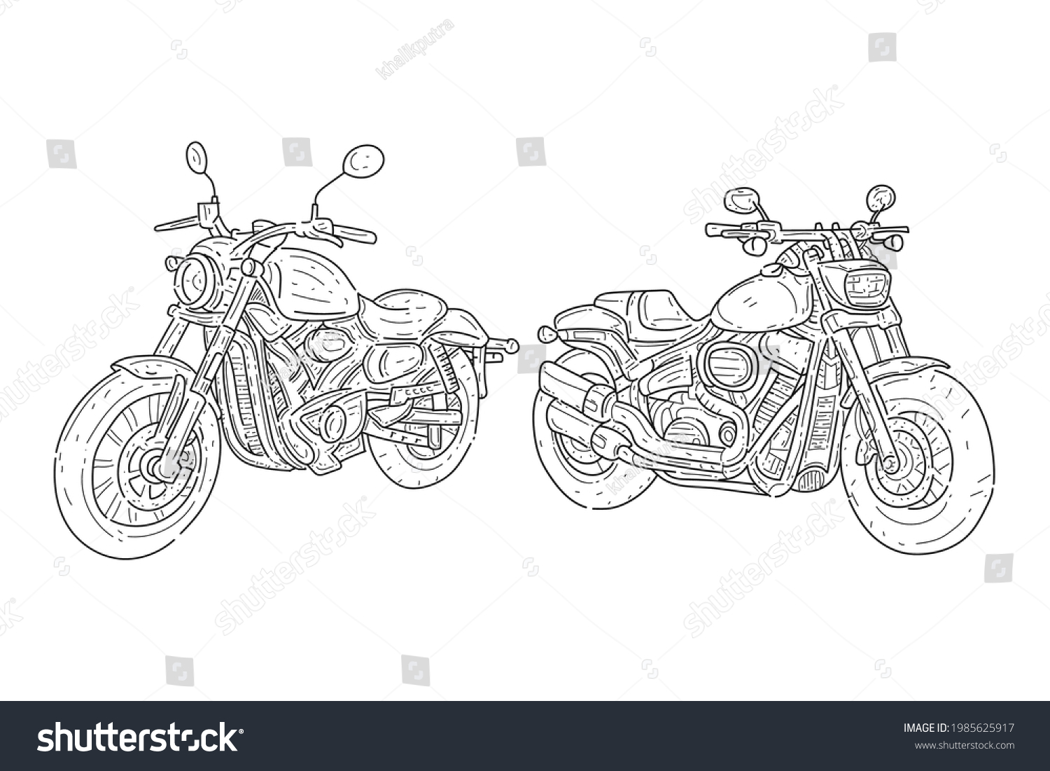 Stock Vector Super Bike Automotive Motorcycle Line Art Vector Design 1985625917 