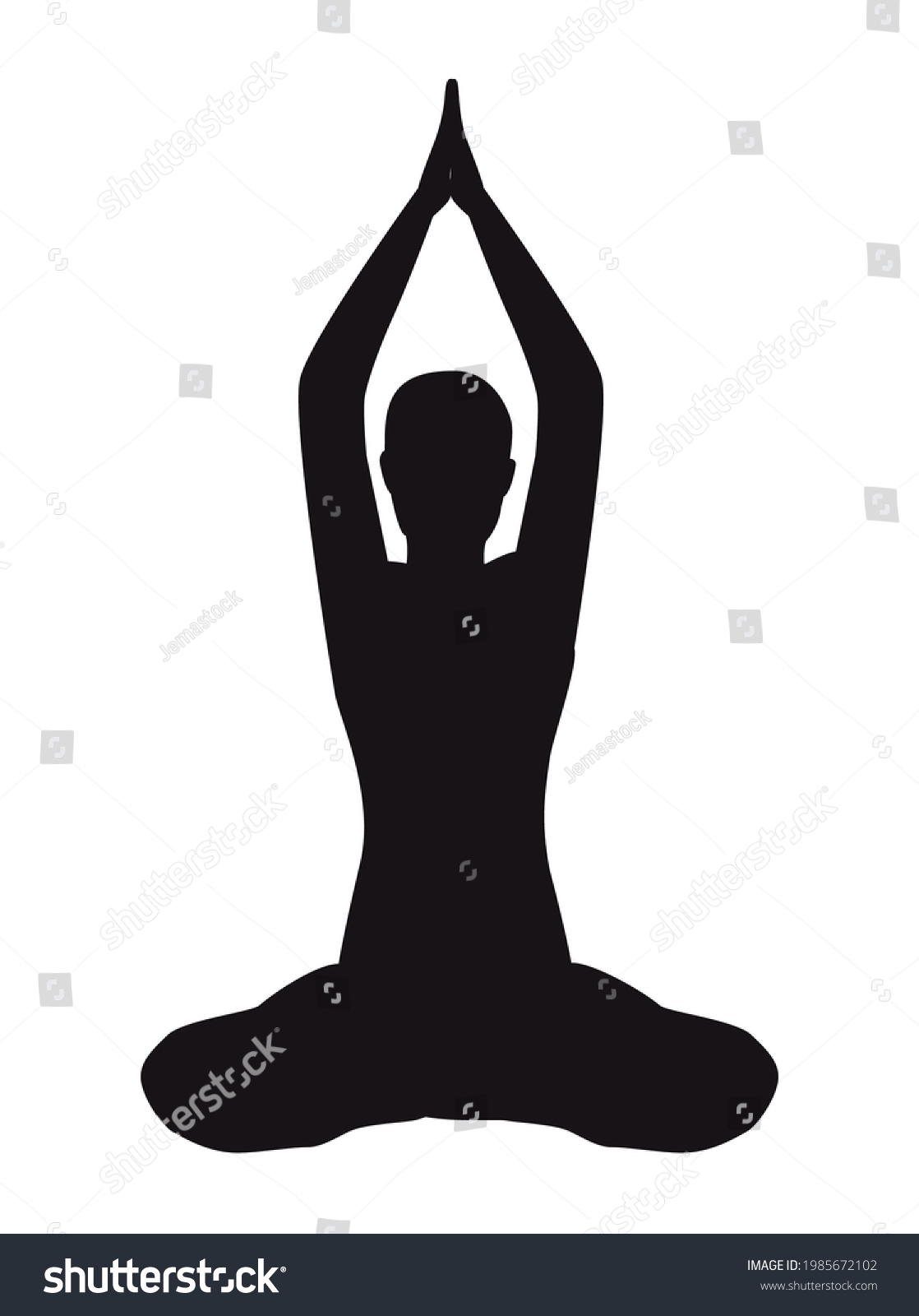 Cow Face Yoga Position Silhouette Icon Stock Vector (Royalty Free ...