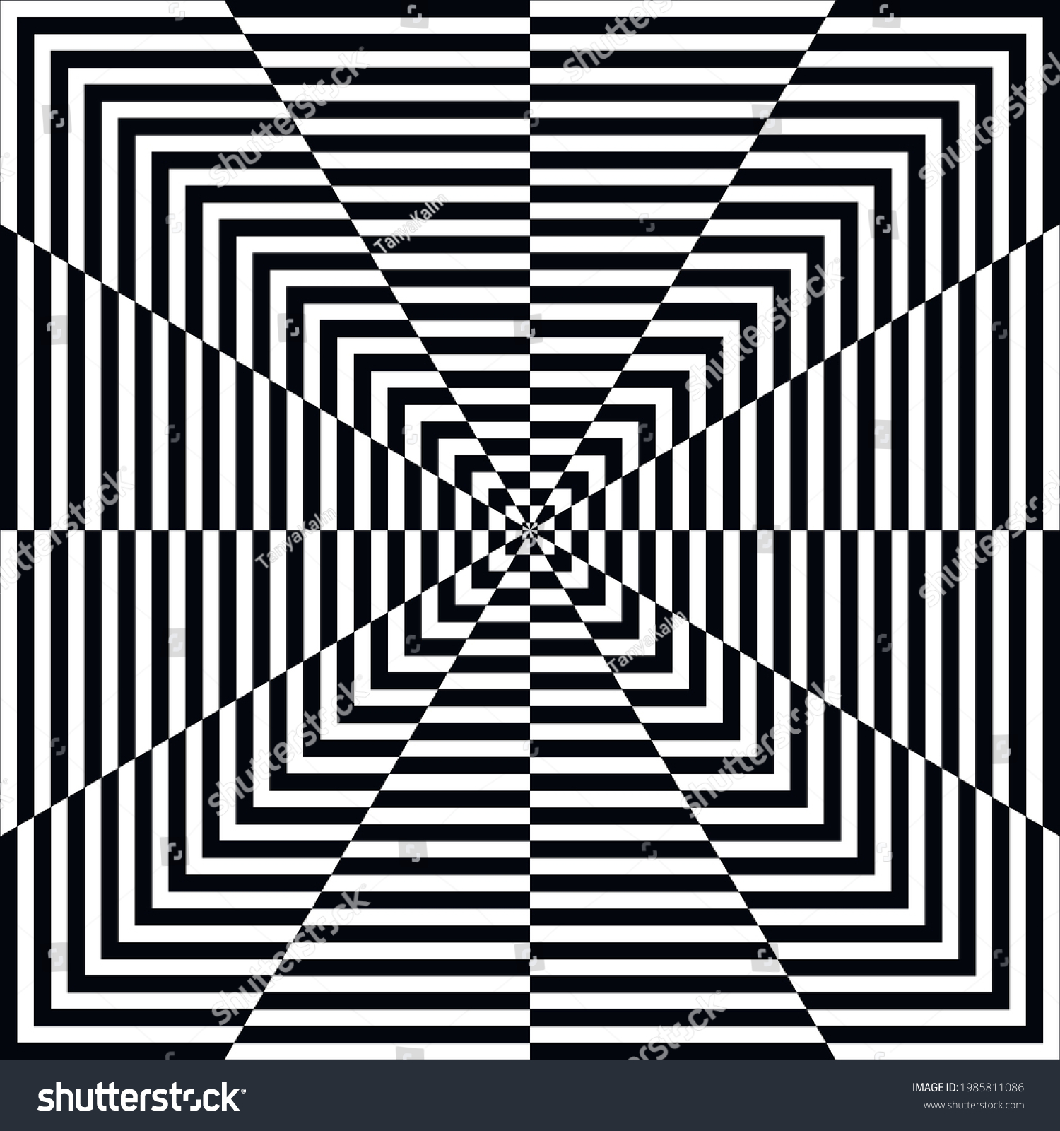 Black White Squares Optical Illusion Stock Vector (Royalty Free ...