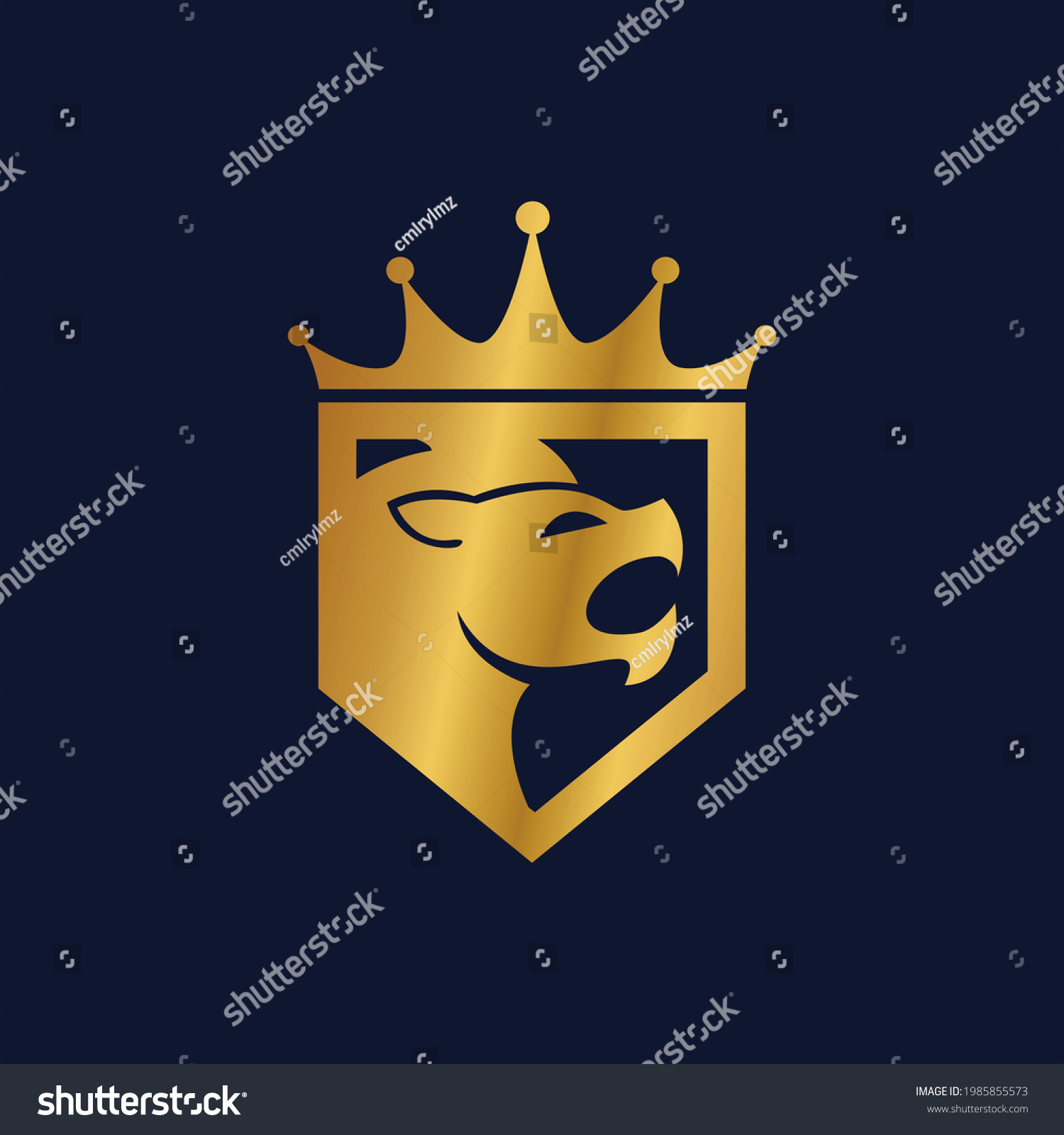 Lion King Logo Gold Color Design Stock Vector (Royalty Free) 1985855573 ...