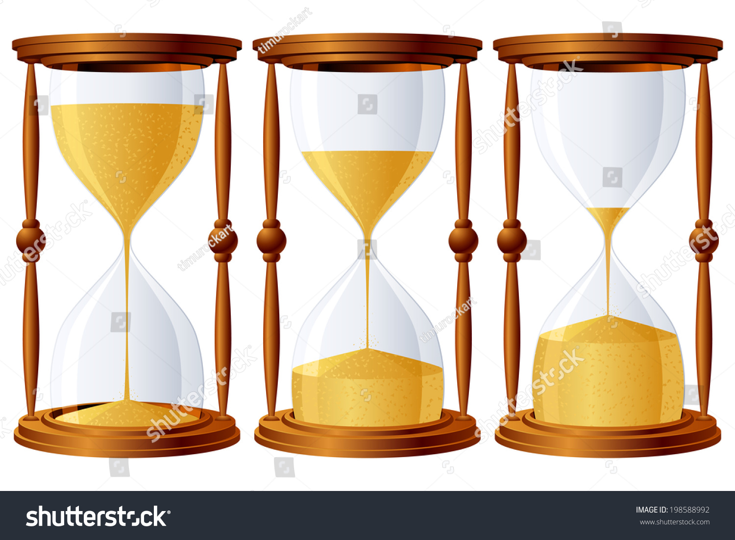 Hourglass Different Level Sand Stock Vector (Royalty Free) 198588992