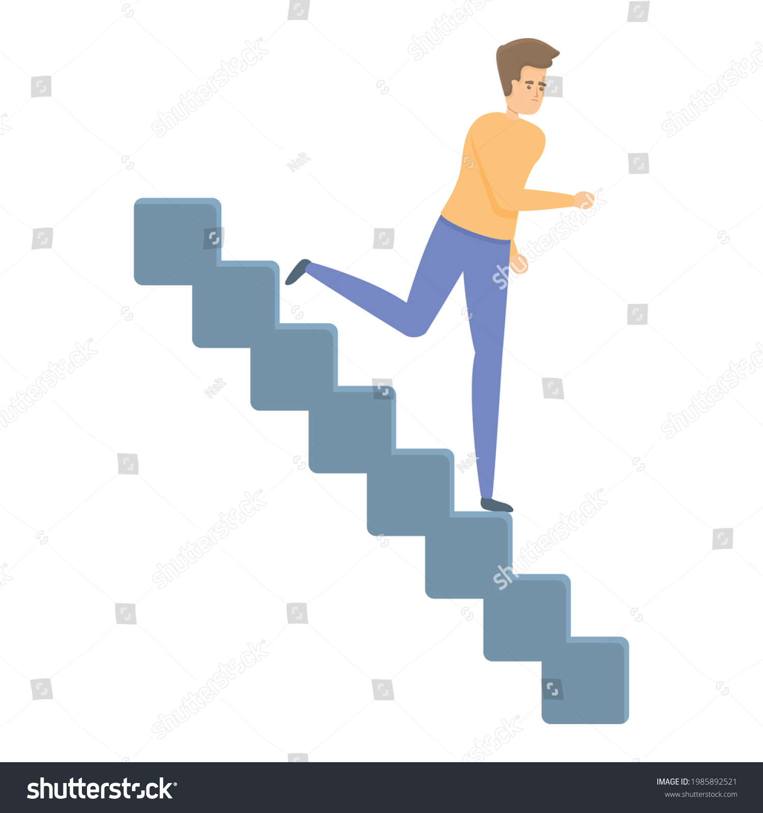 Stairs Evacuation Icon Cartoon Stairs Evacuation Stock Vector (Royalty ...