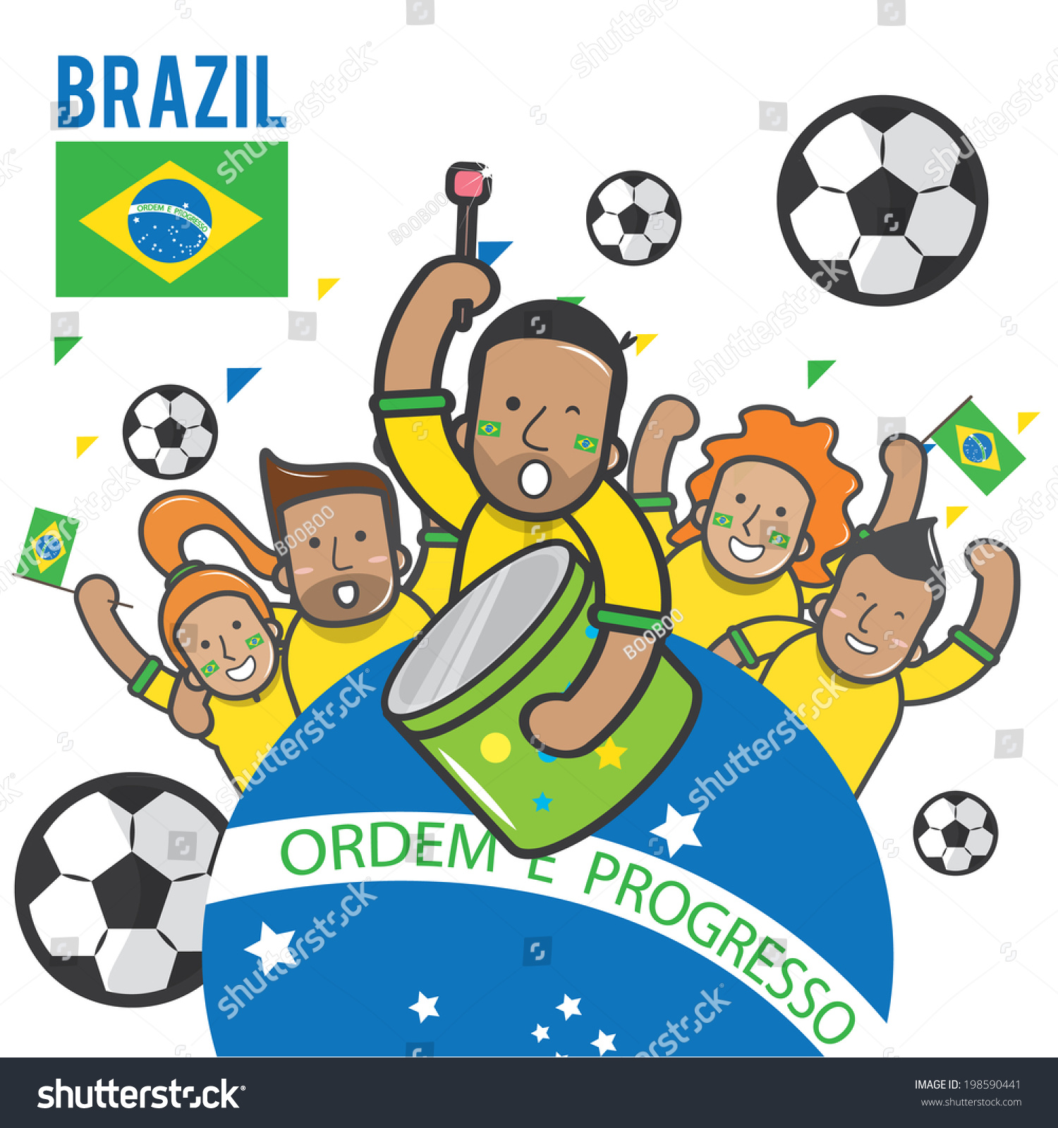 Fans Cheering Brazil Soccer Team Vector Stock Vector Royalty Free Shutterstock