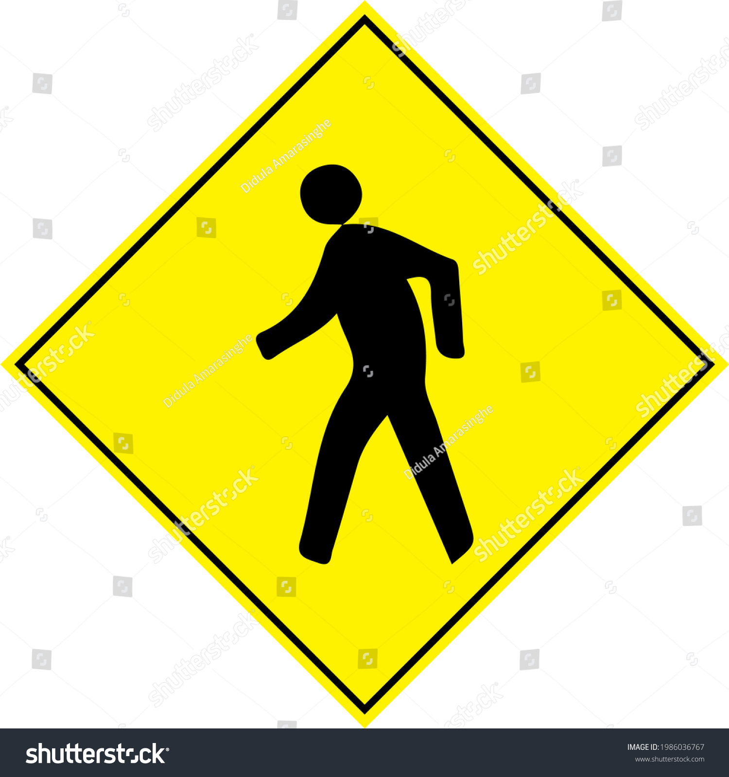 Safety Warning Road Signs Pedestrian Crossing Stock Illustration ...