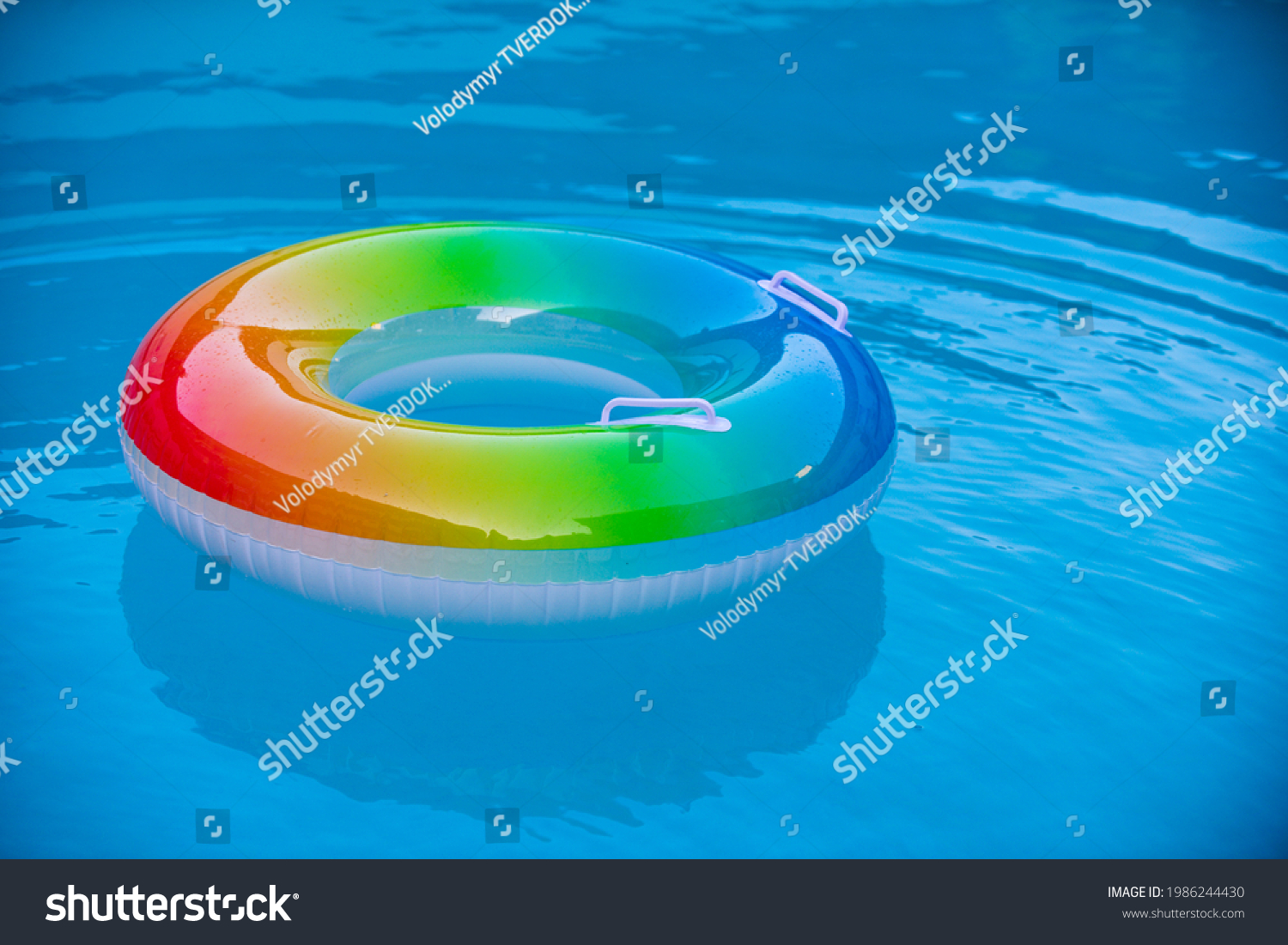 Pool Float Ring Floating Refreshing Blue Stockfoto 1986244430 Shutterstock 
