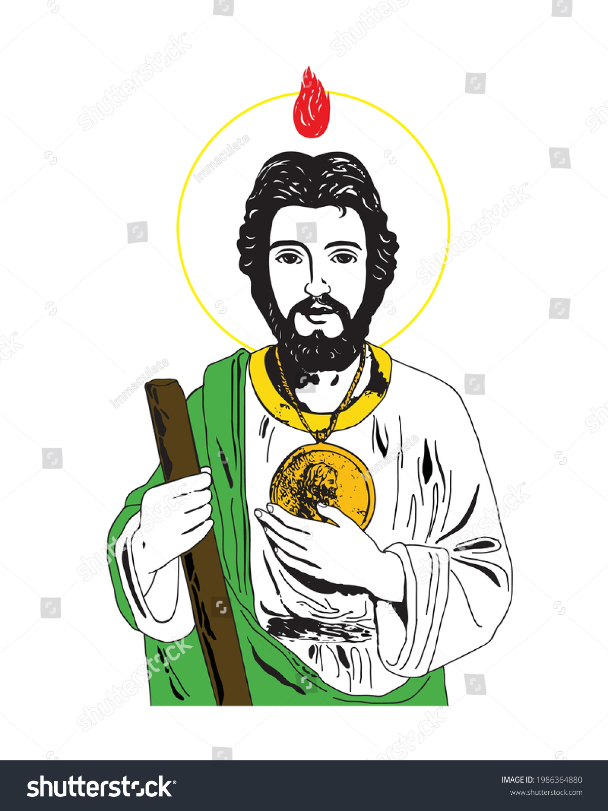 Saint Jude Thaddeus Apostle Jesus Illustration Stock Vector Royalty Free 1986364880 Shutterstock