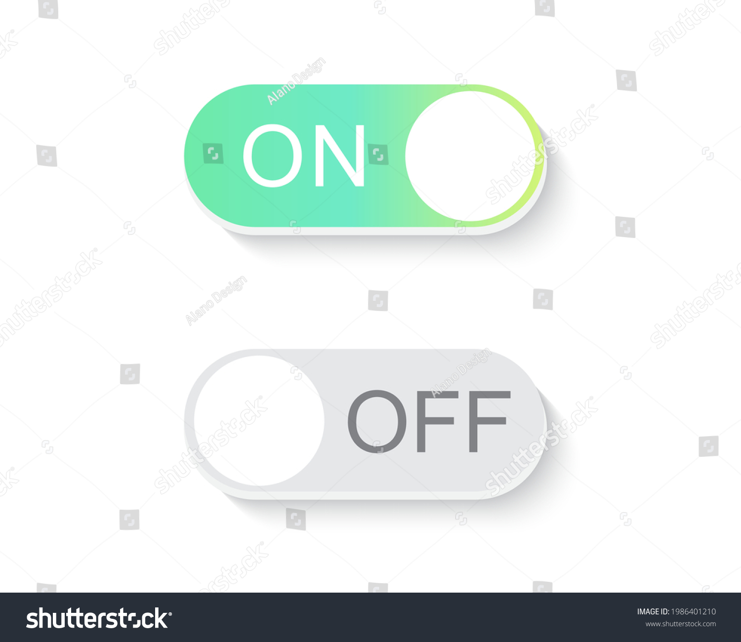 On Off Toggle Switch Button Design Stock Vector (Royalty Free ...